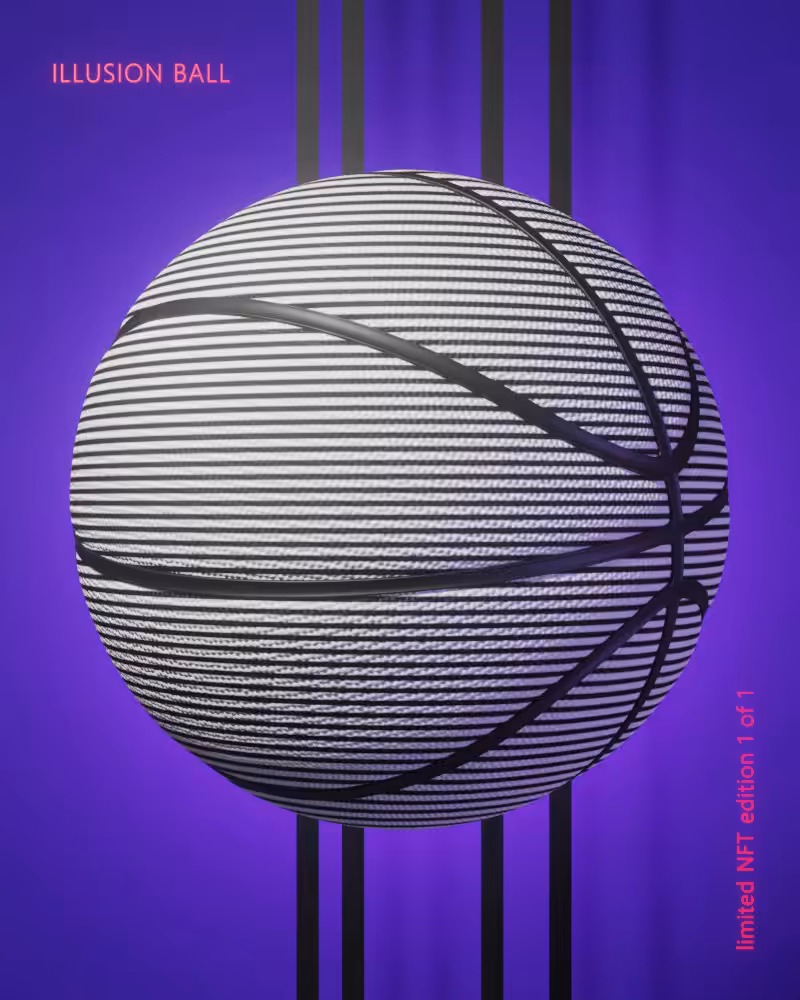 DIGITAL BASKETBALLS: Digital Basketballs - NFT #21 "ILLUSION BALL"