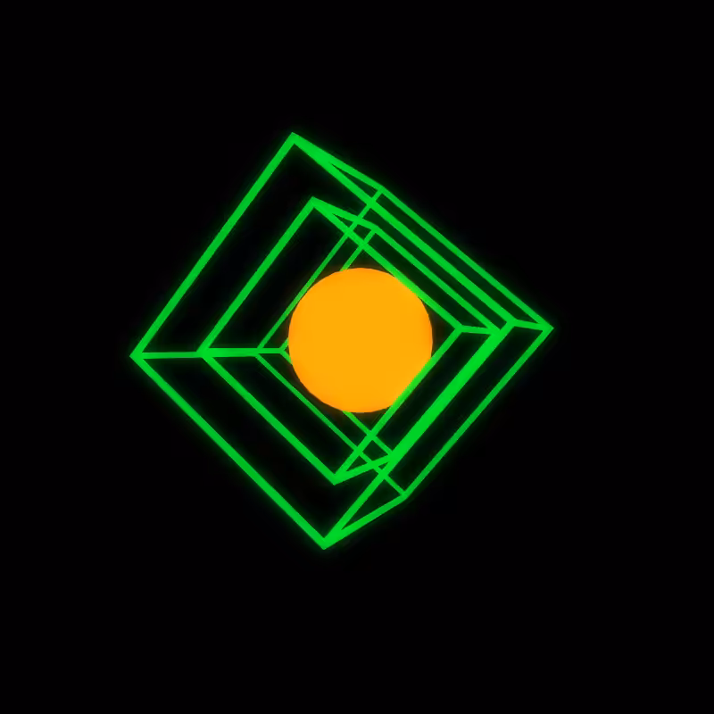 Generative Animation : Two Cube and Sphere #10