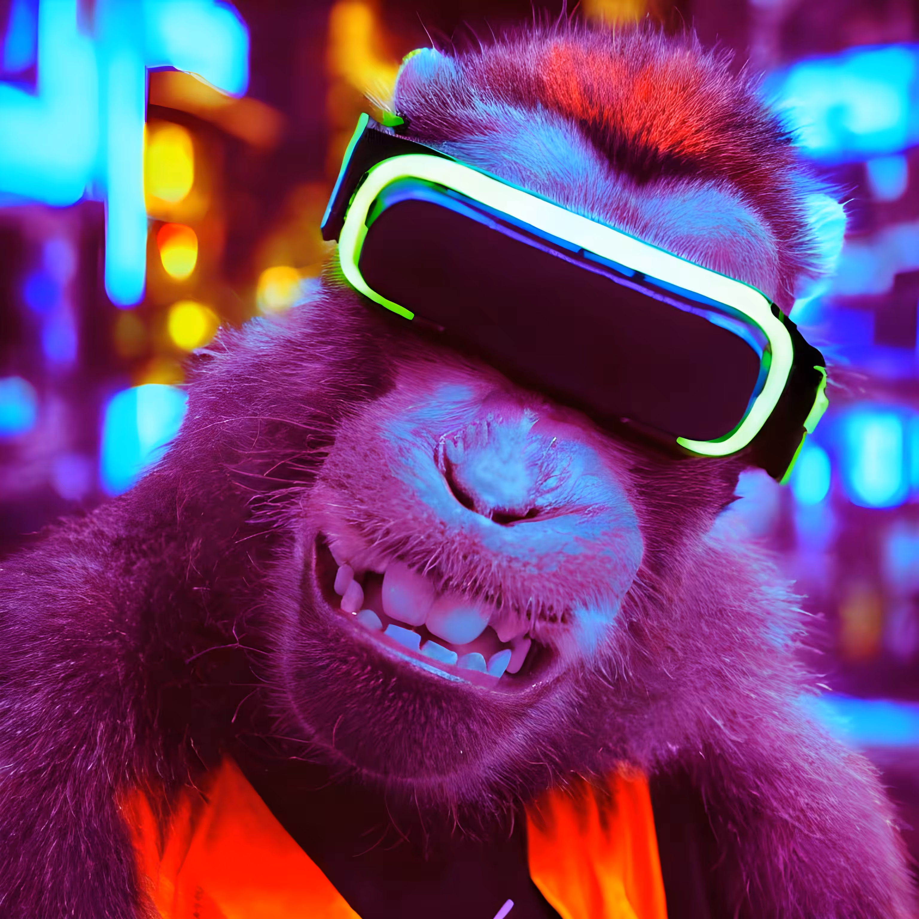 Cyberpunk Selfie Monkey