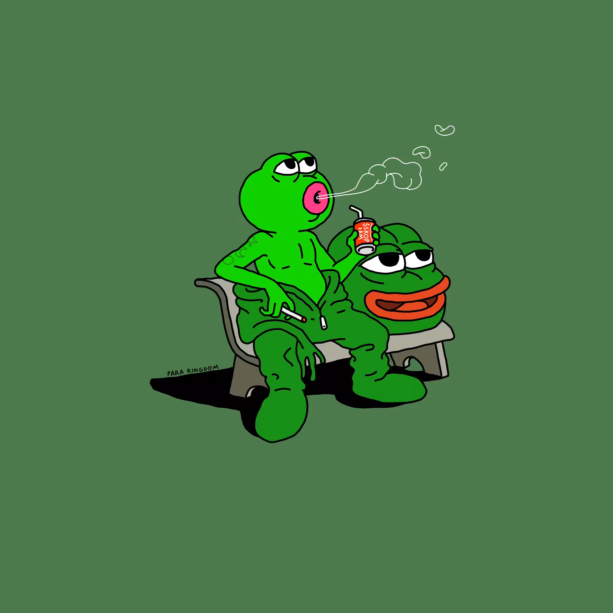 Frog wearing a frog costume