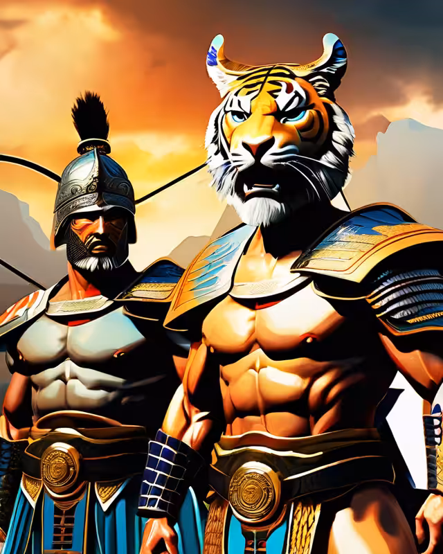 Human form and Tiger faceform