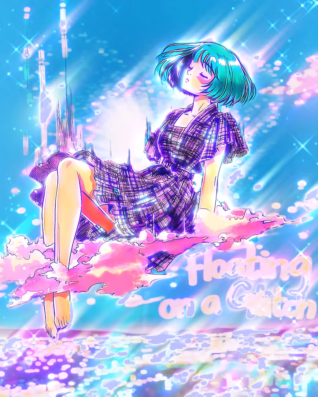 "Floating on A Glitch" By Queen Glitch