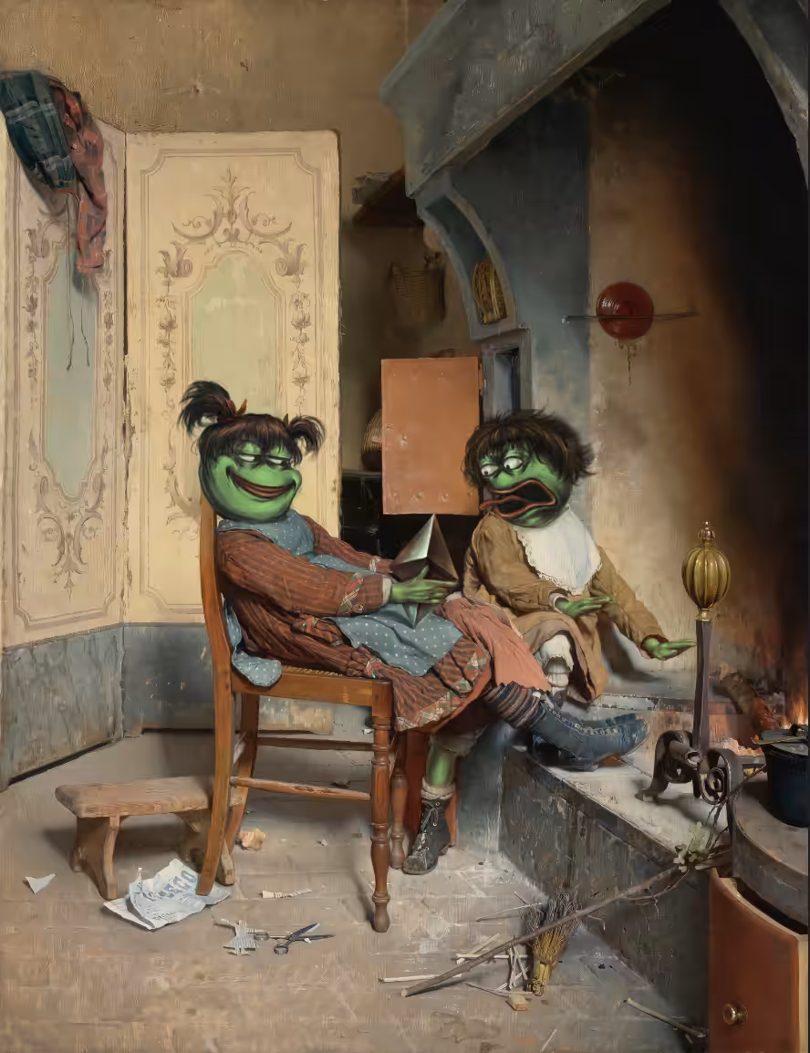 🔥 Pepe at the fireplace 🔥
