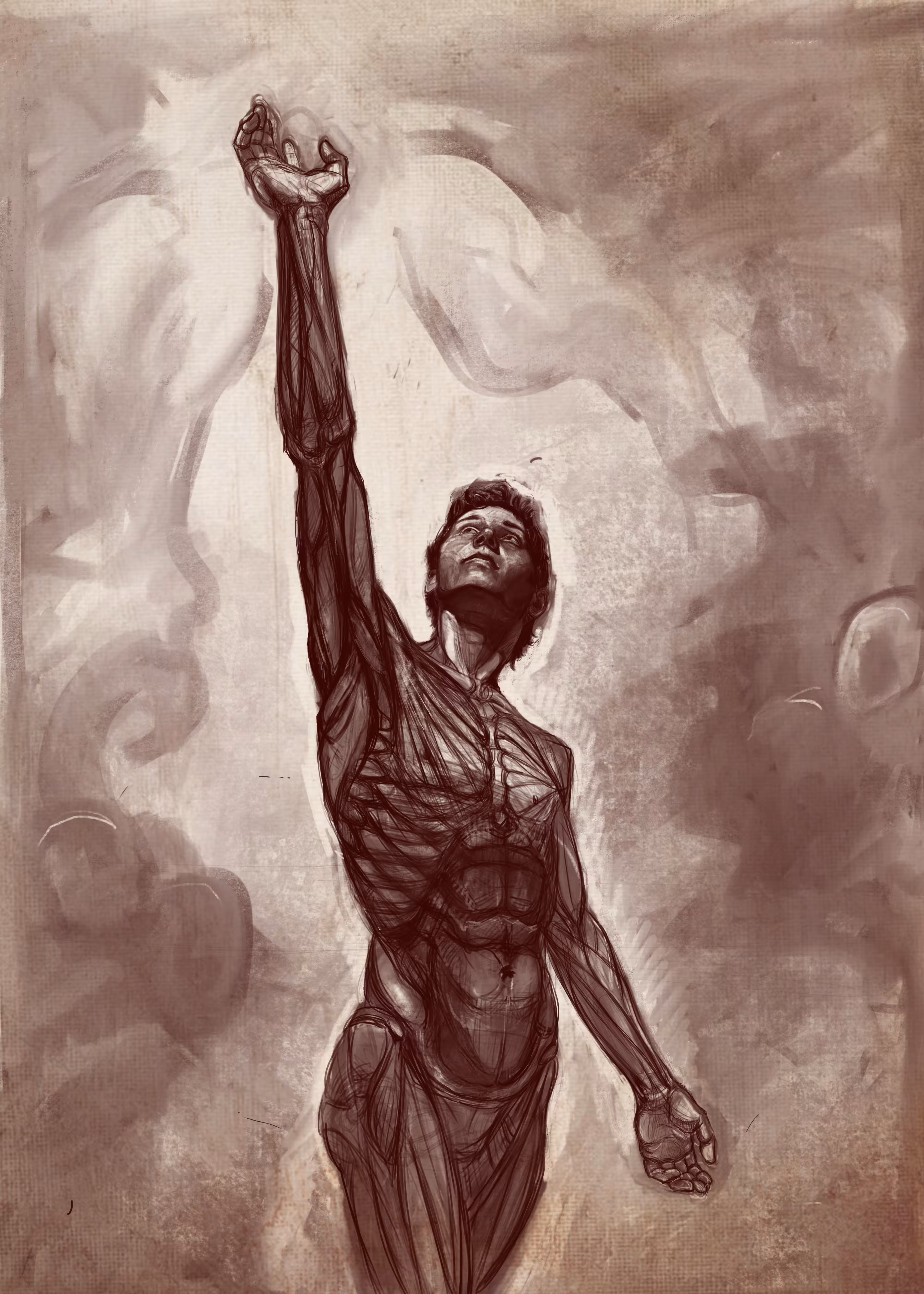 Flaming heart  Sketch
