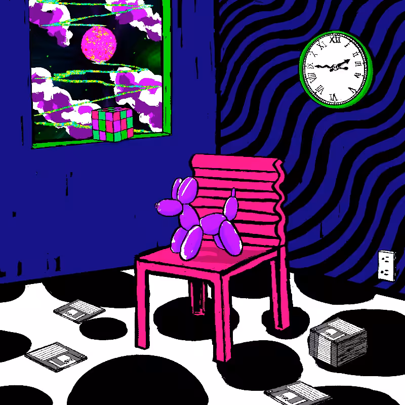 pink chair in the blue room #66