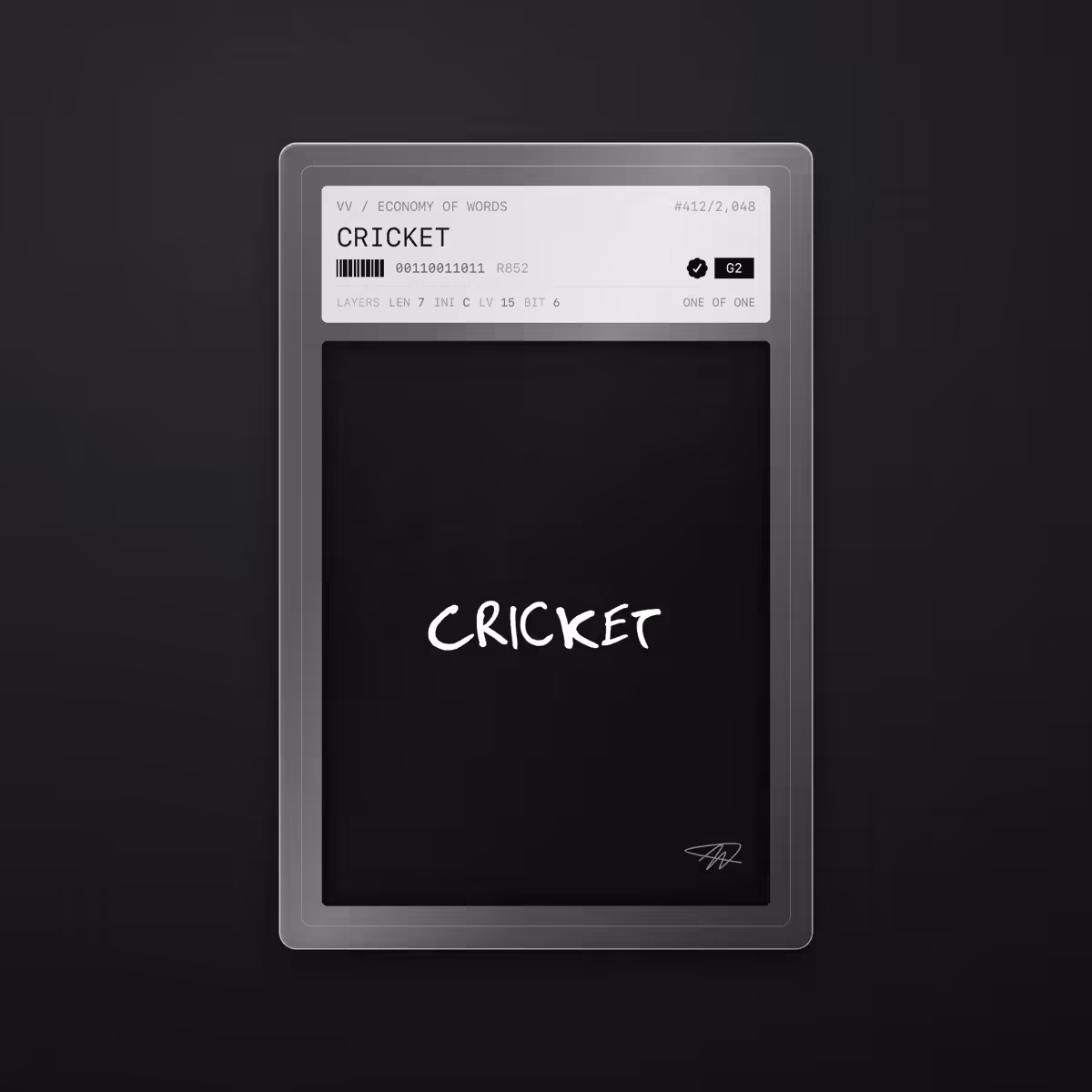 Economy of Words: CRICKET · #412