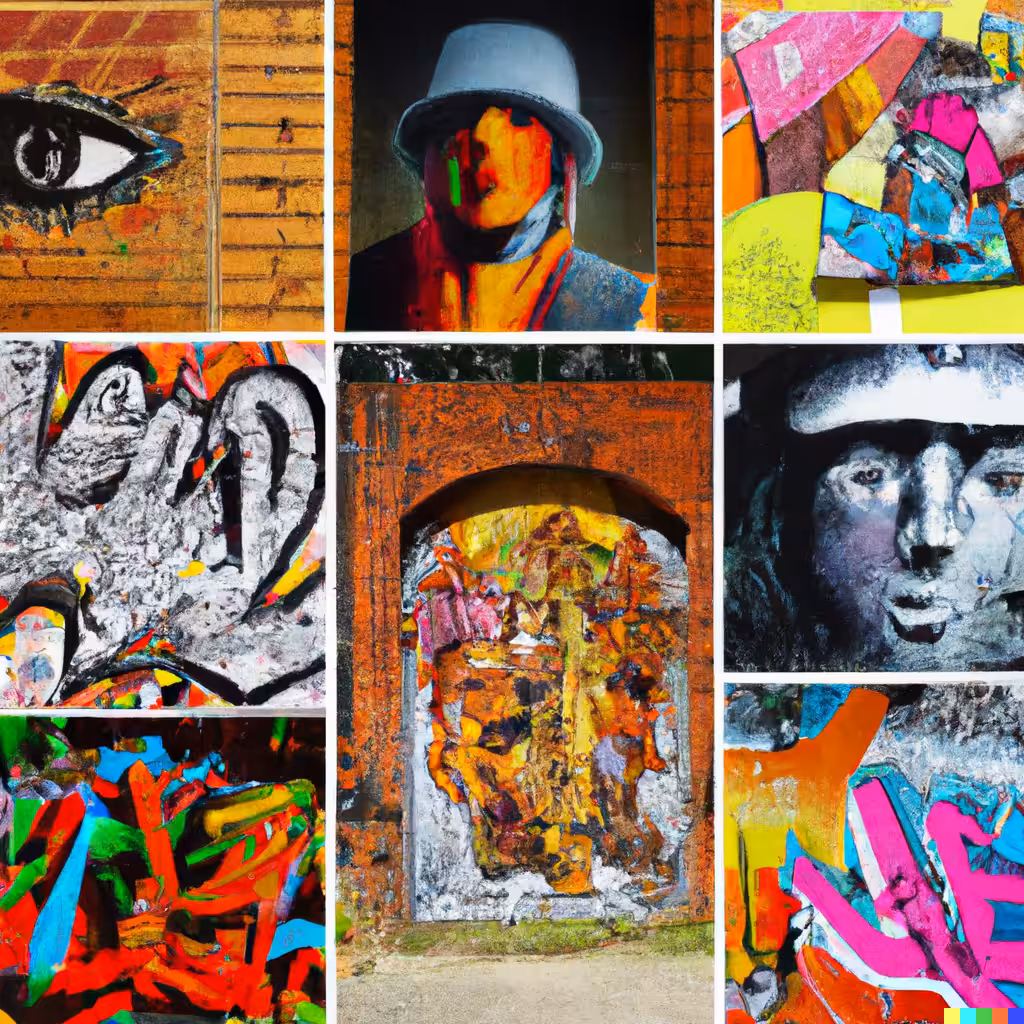 AI Street Art Collage No. 1