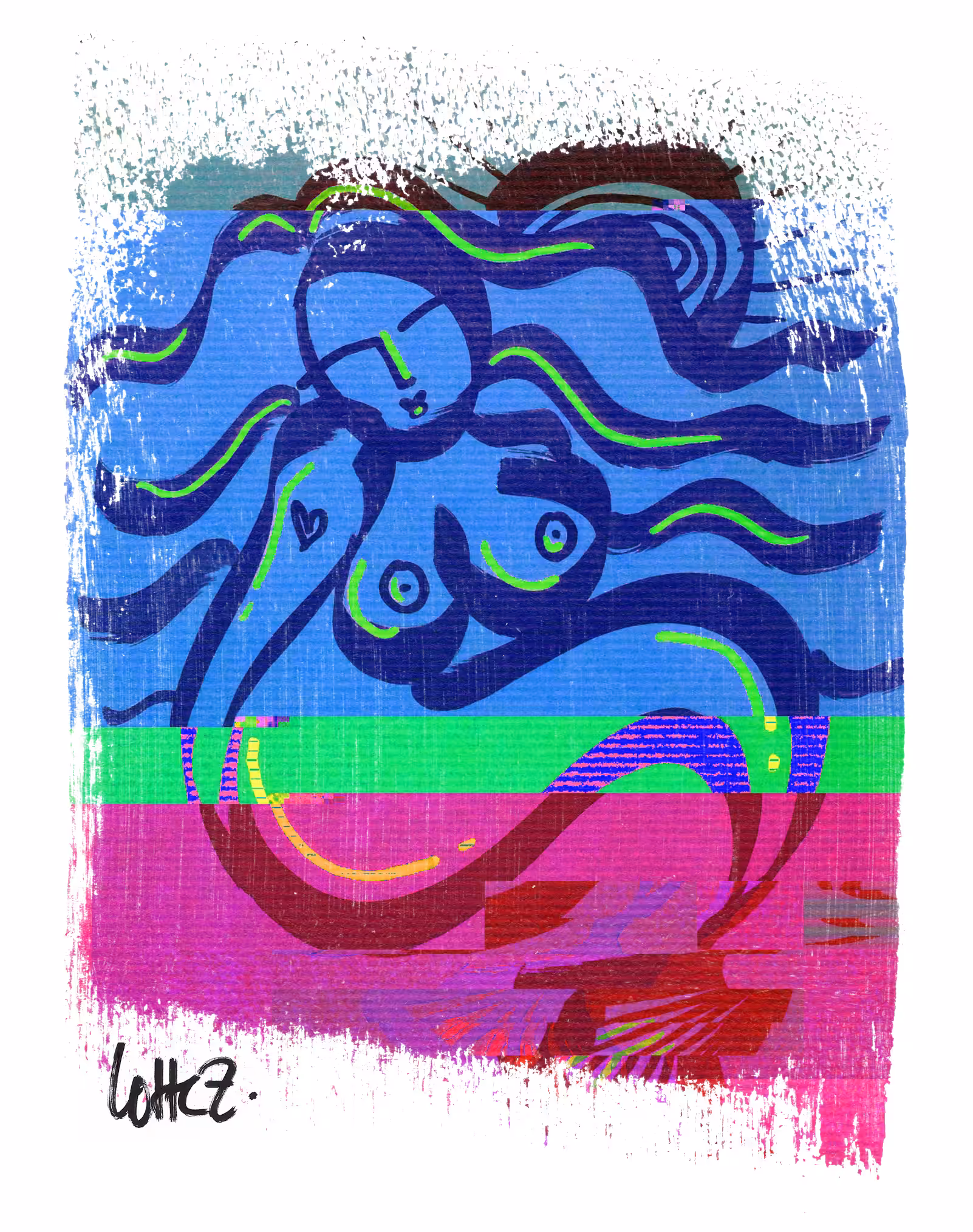 Glitch mermaid (for OBJKT4OBJKT and FREEARTFRIDAY)