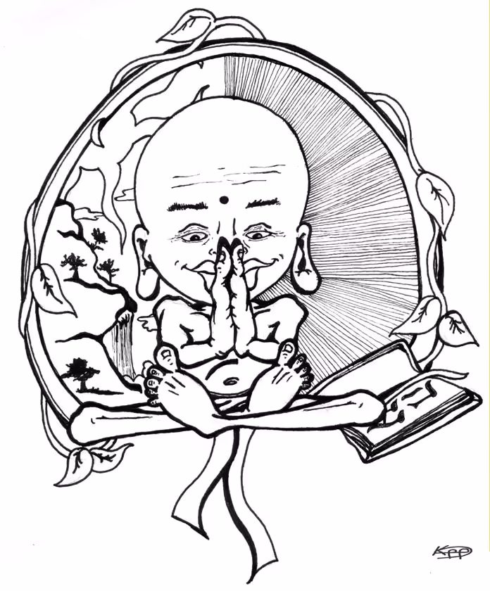 Mindful Meditating Monk