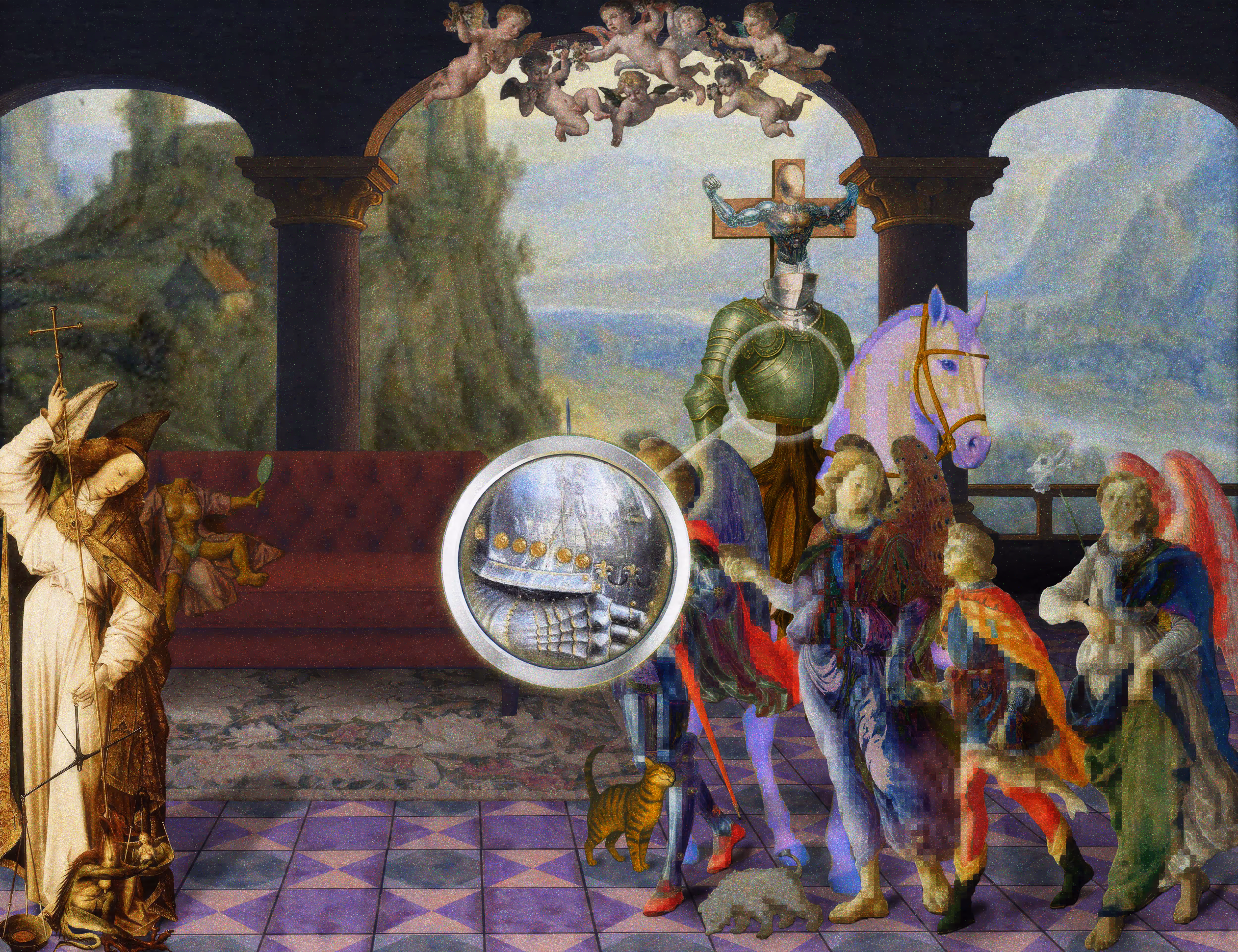 The Pilgrim's Living Room Crucifixion; Mona Lisa Hyper-Gamble by Parker Ito