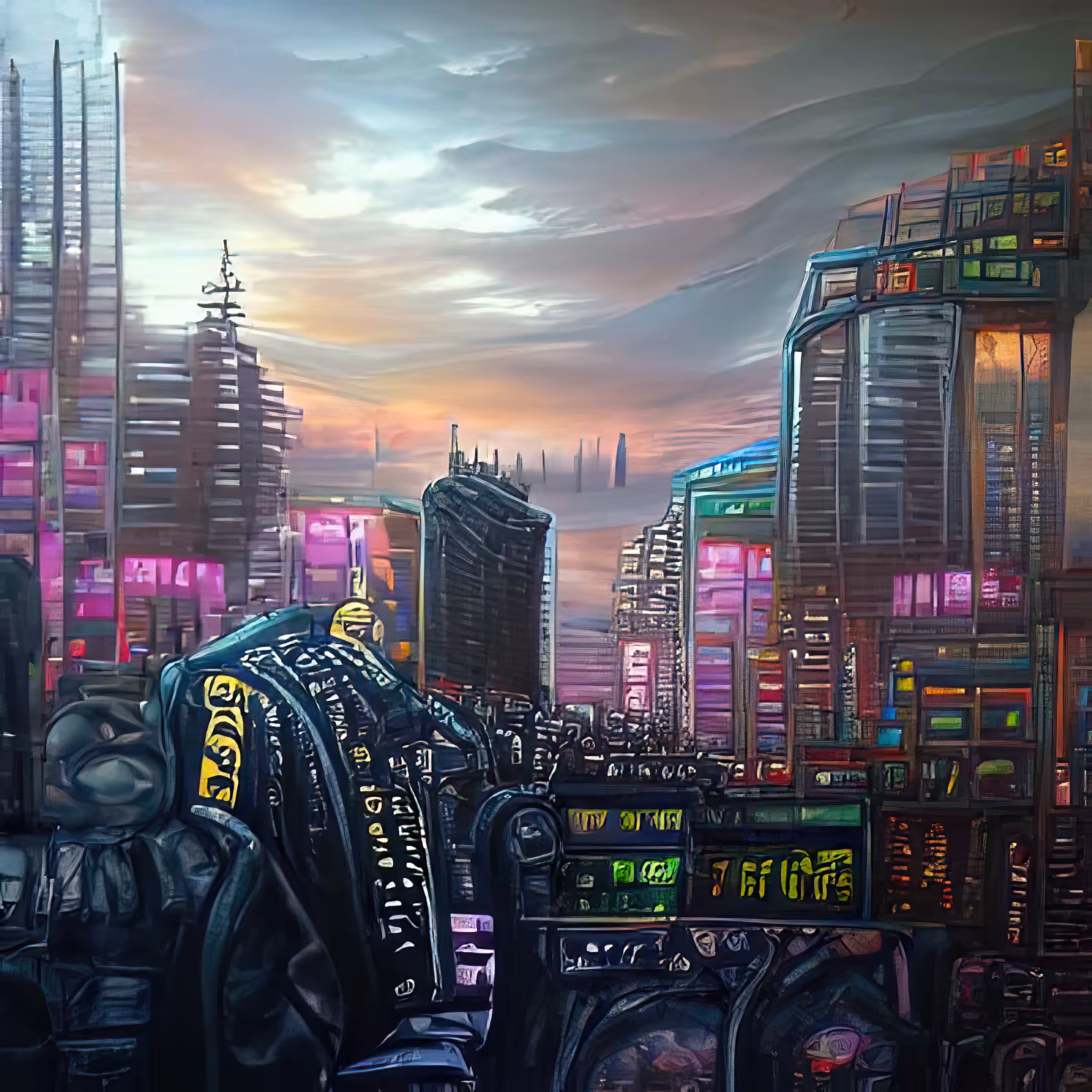 cyberpunk city dawn TthYJHuDQ7jDATSTLEET