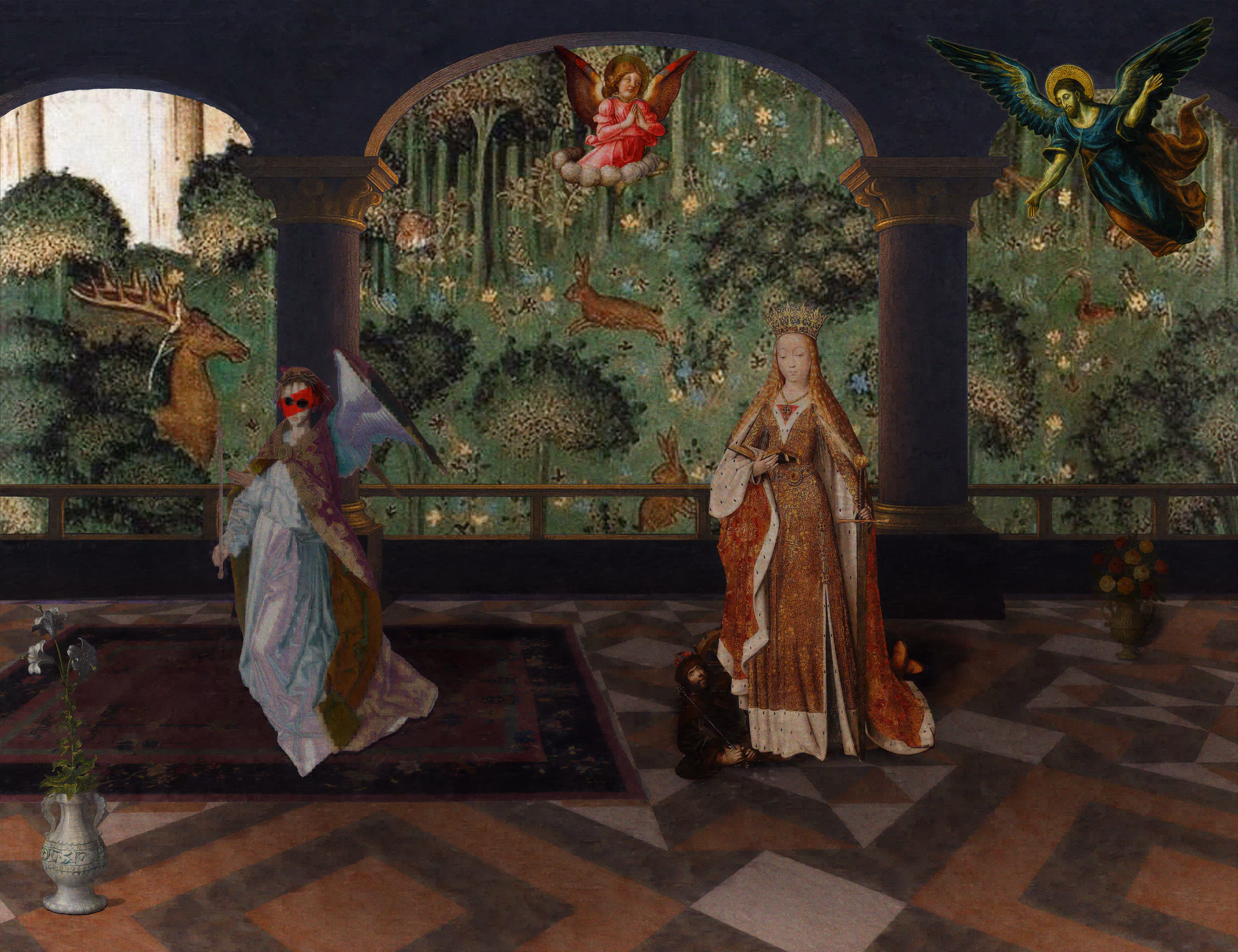 The Pilgrim’s Living Room Crucifixion; Mona Lisa Hyper-Gamble: The Pilgrim's Living Room Crucifixion; Mona Lisa Hyper-Gamble by Parker Ito