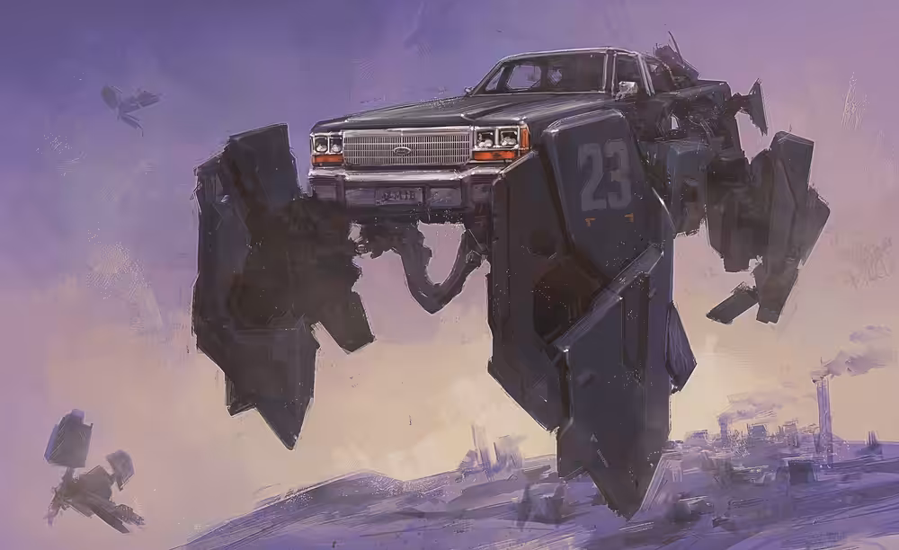 Old car flying