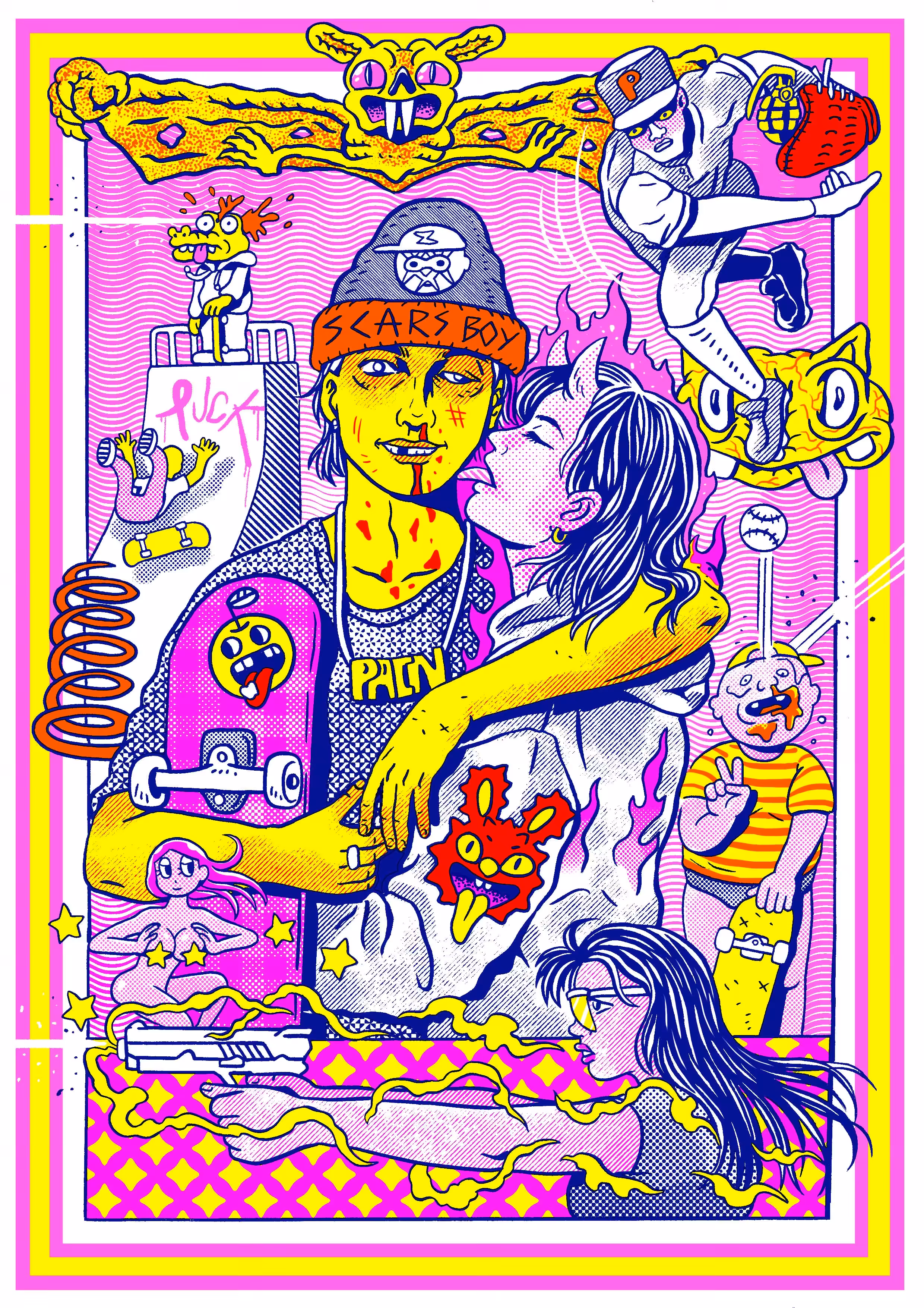 Skate boy Pain and a crazy world