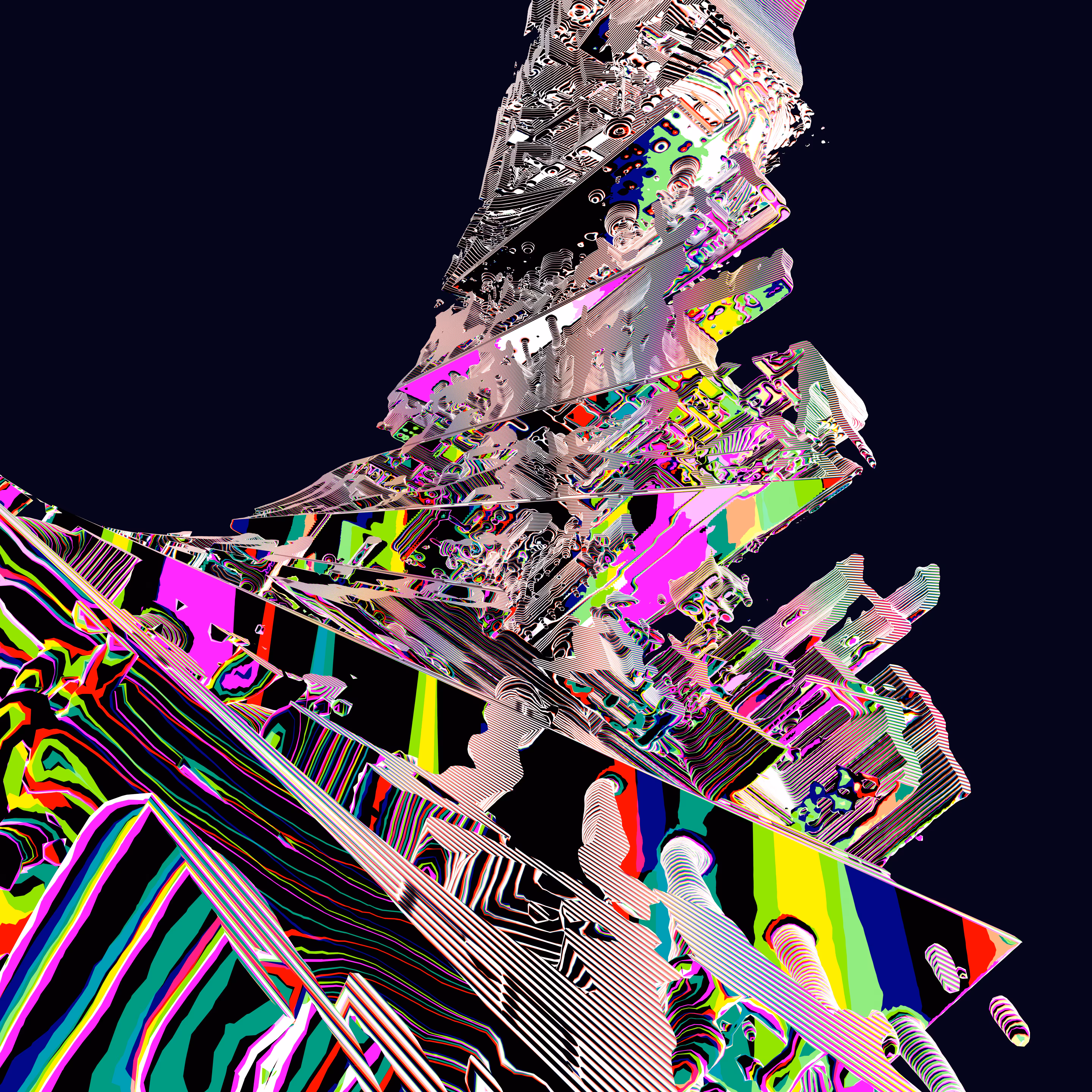 Endlessskyscrapers. Colored stripes F390