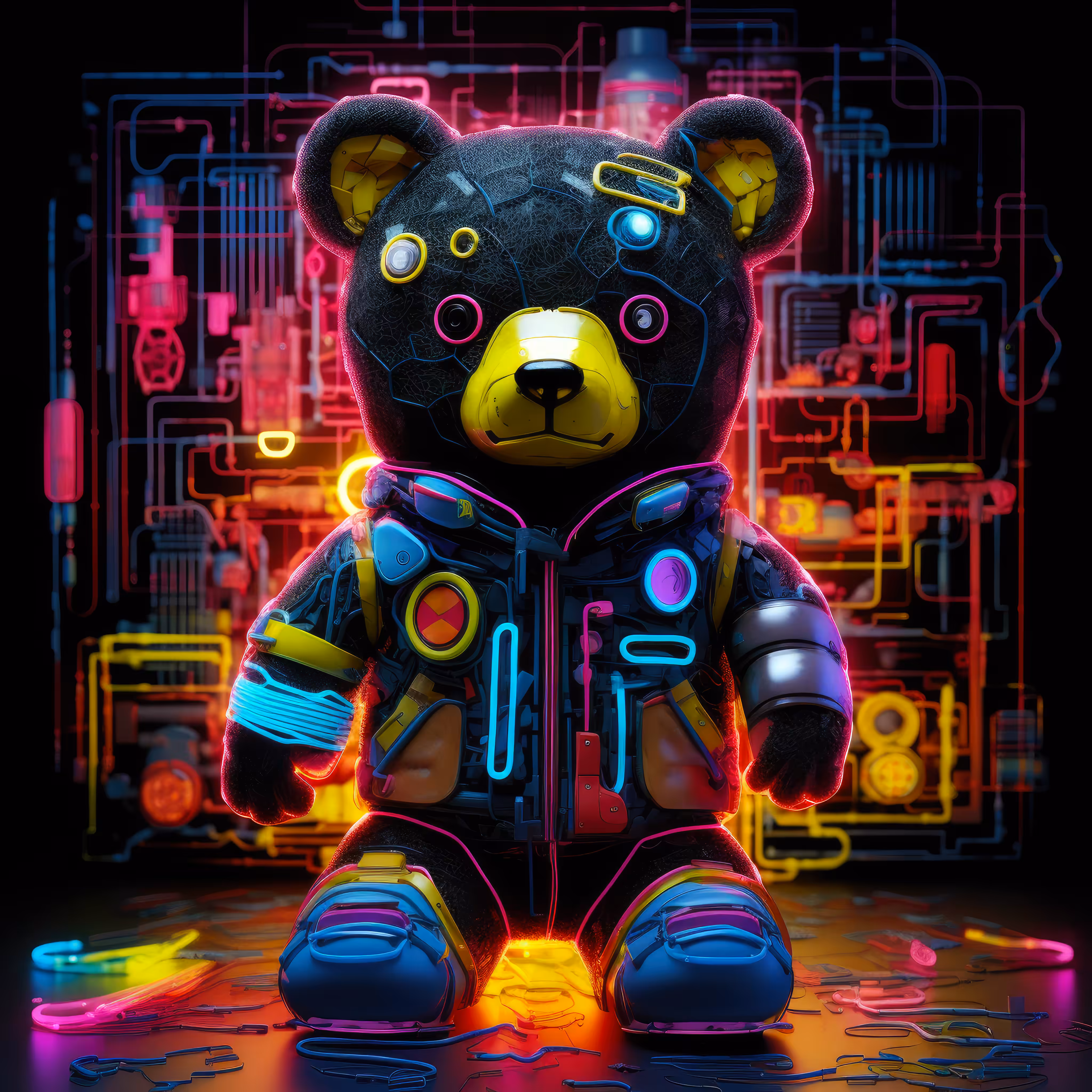 Ai Bear Art from GummyLSD: Cosmic Currents: The Bear's Electric Ballad #3