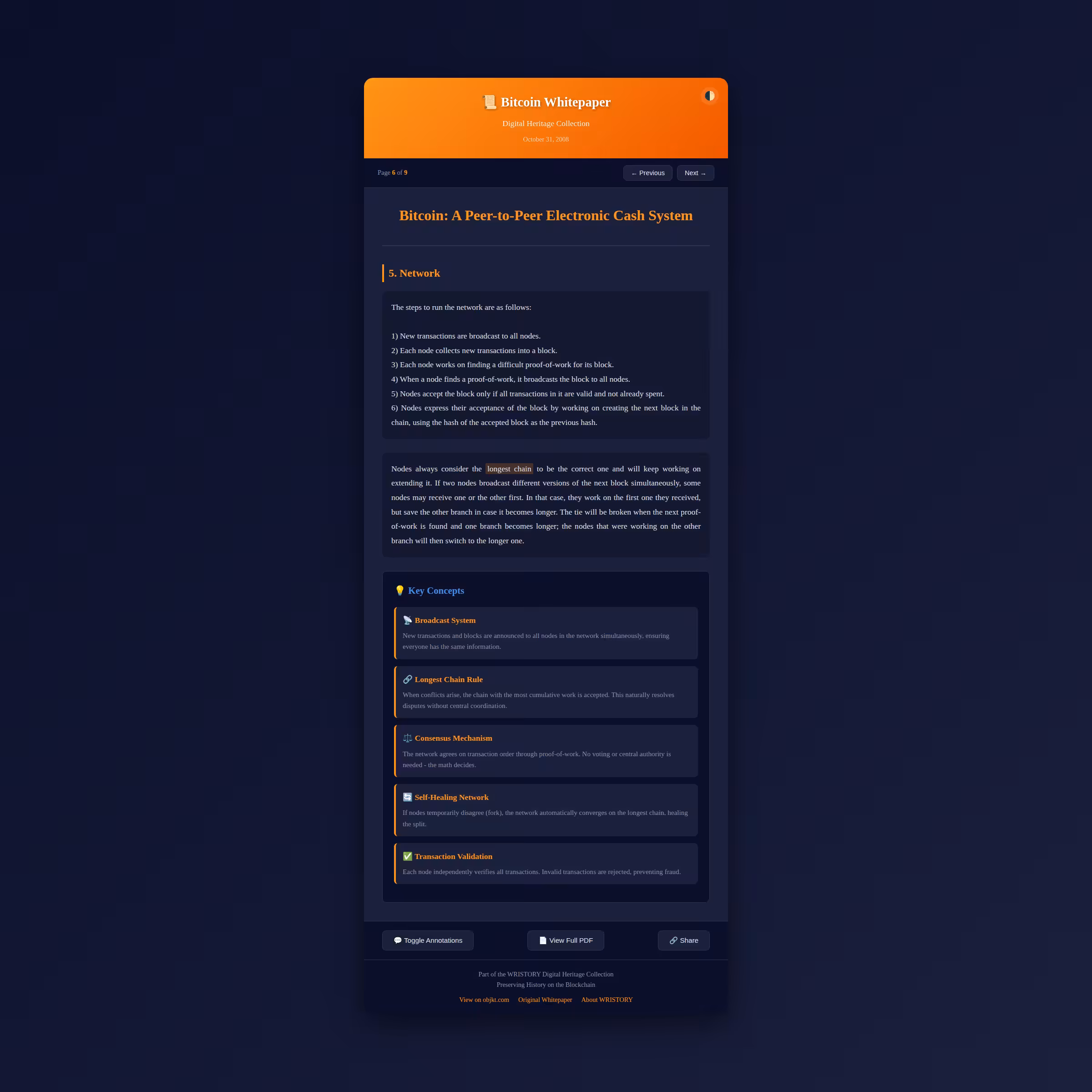 Bitcoin Whitepaper: Network (Page 6/9)