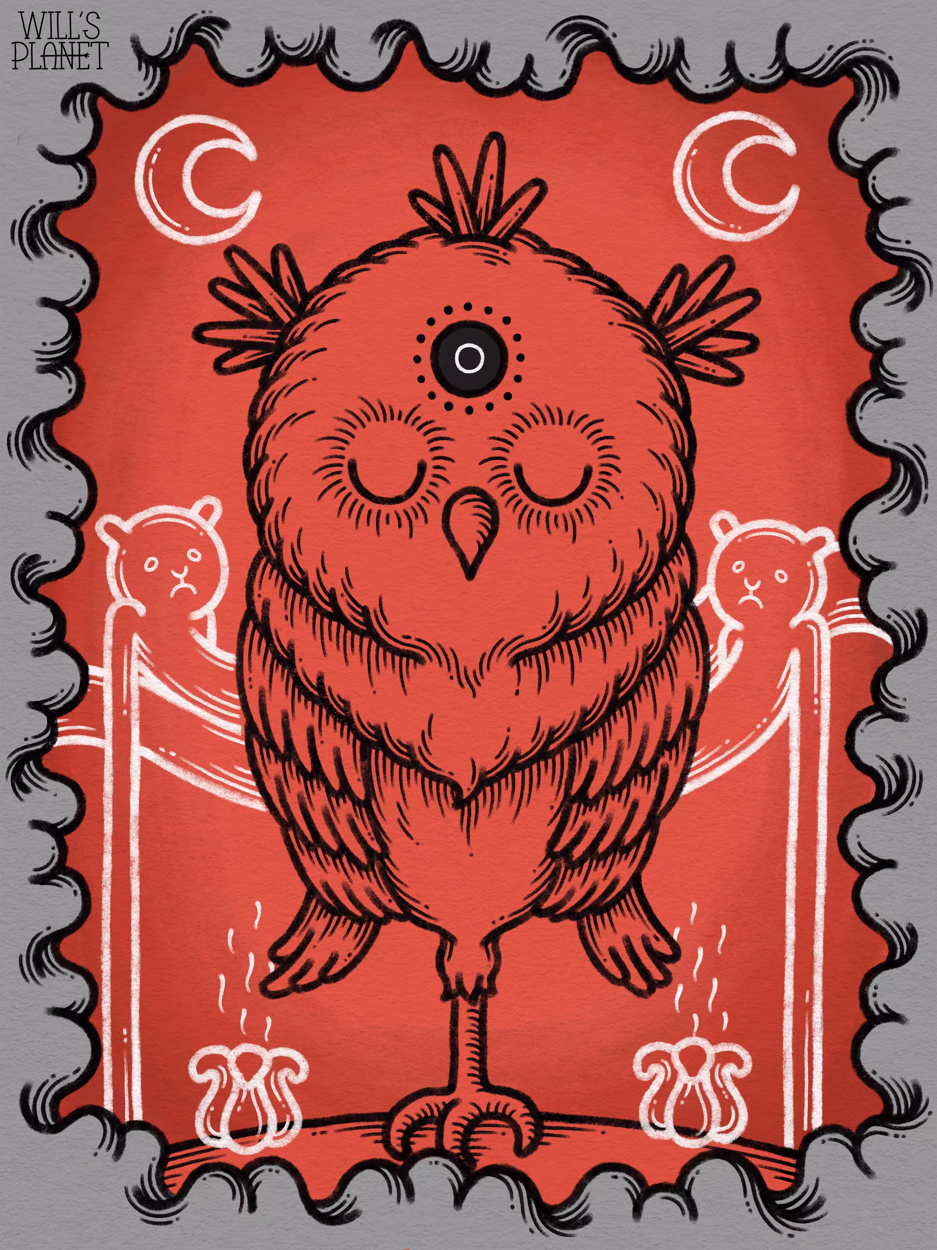 #13 Owl with eyes opened
