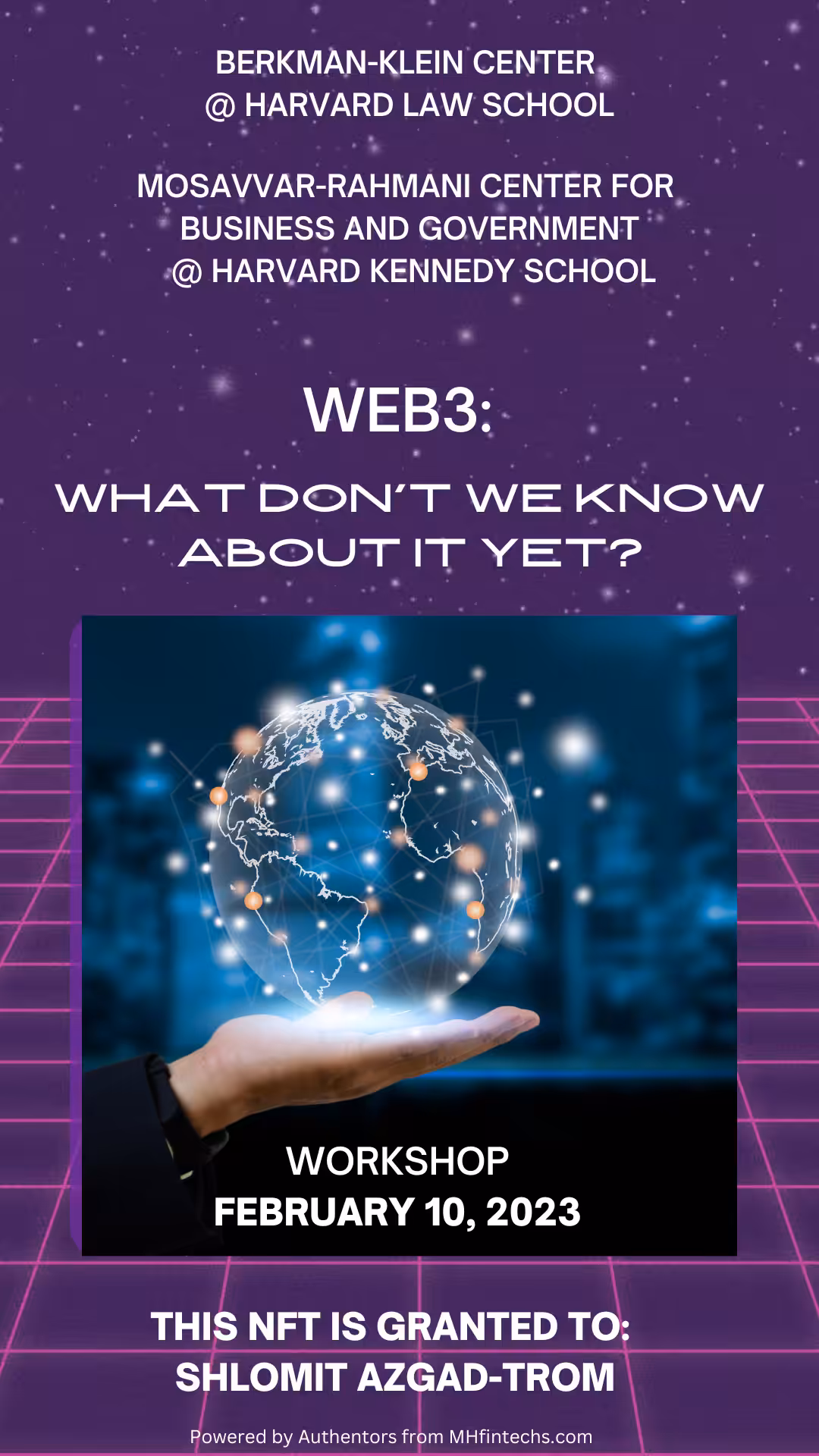 WEB3 Workshop Certificate: "What Don't We Know About Web3 Yet?"