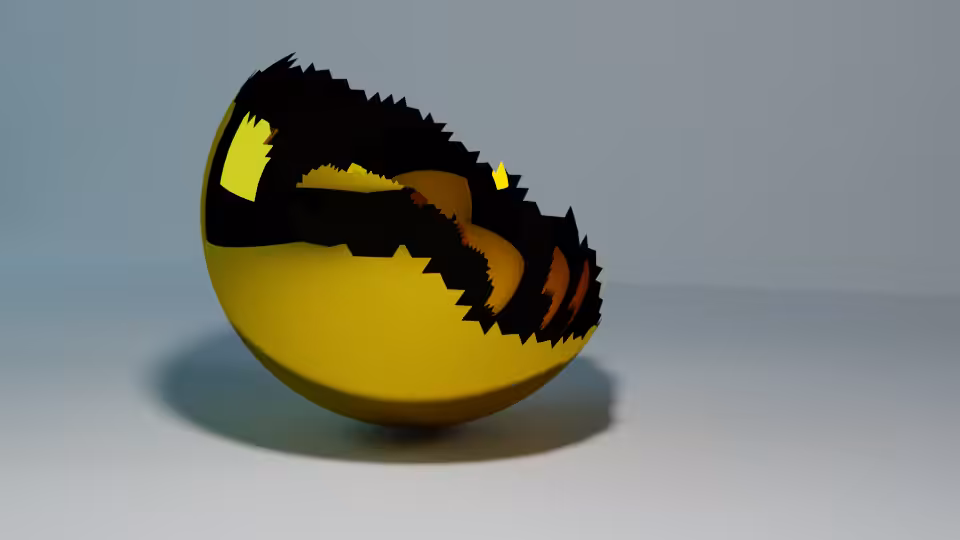 Gold Bowl, half rendered