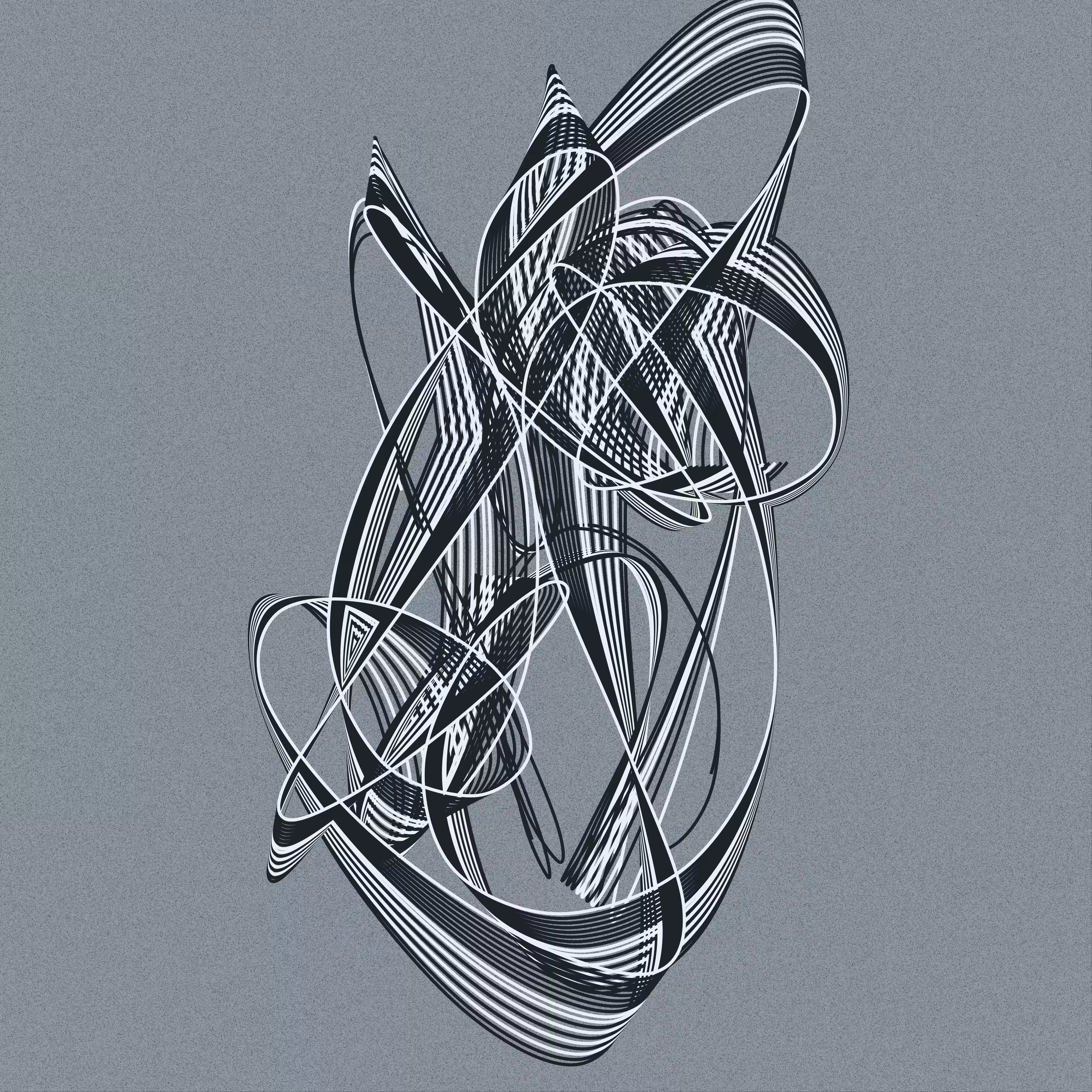 Harmonograph Black & White Twine No. 1
