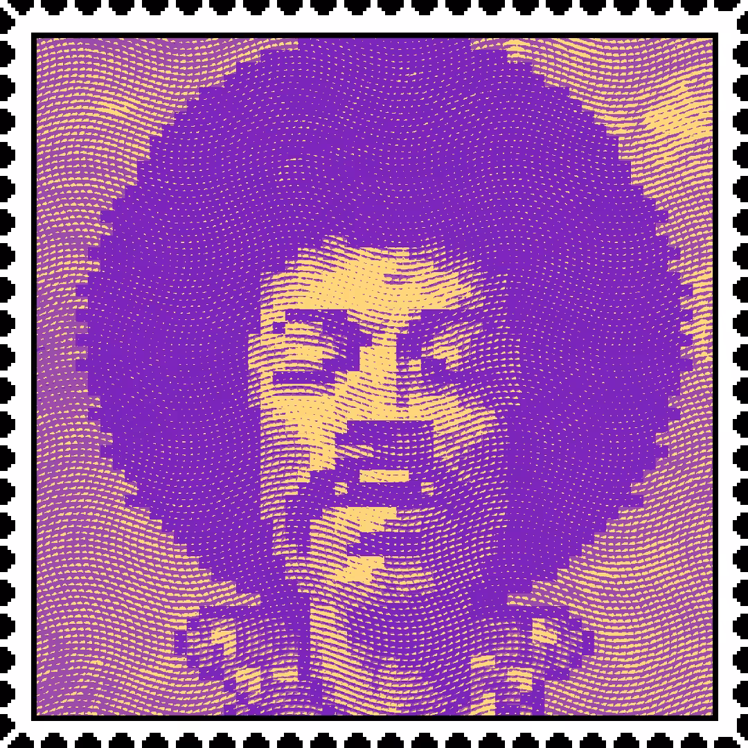 Jimi Hendrix caricature stamp