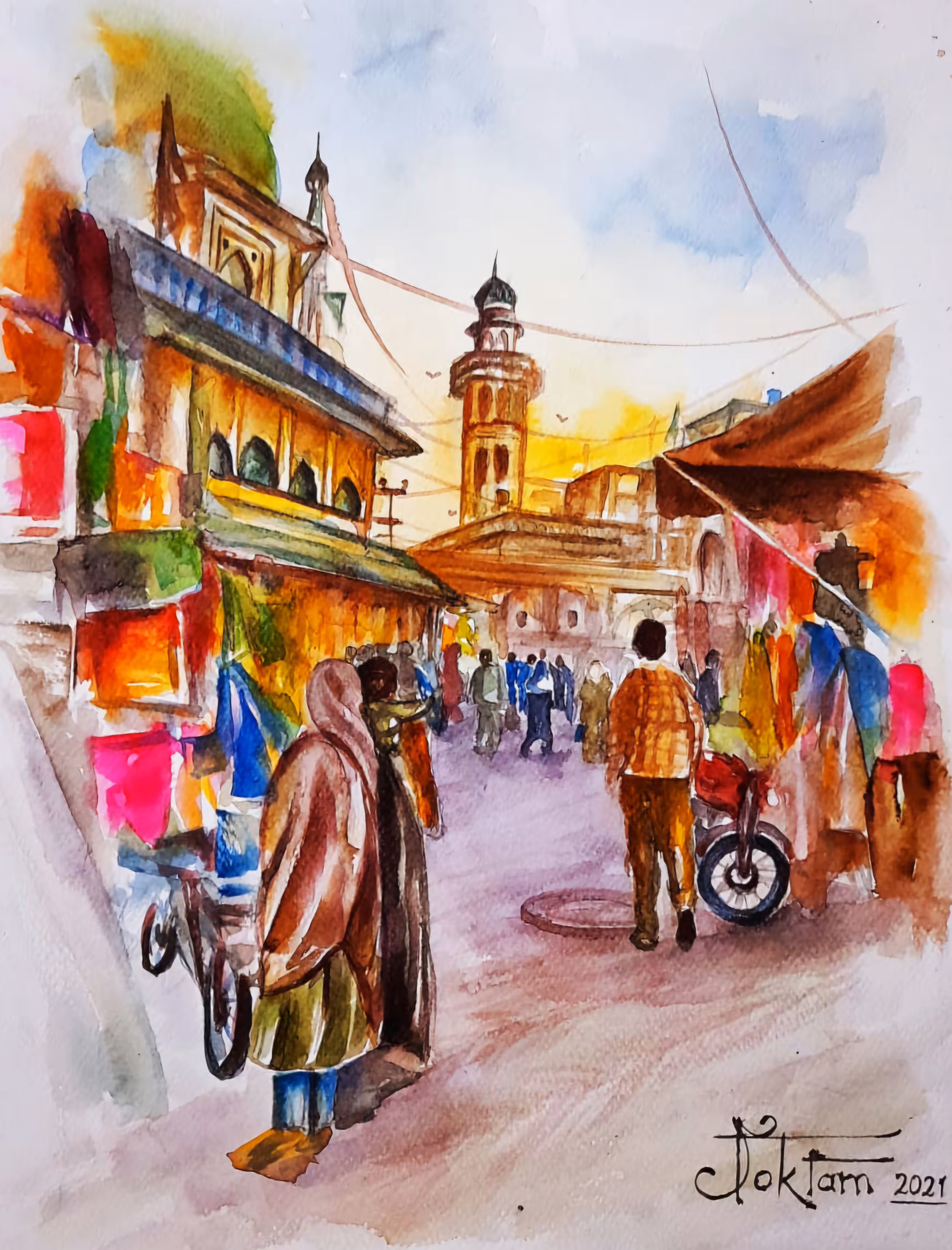 Original and watercolorist City 