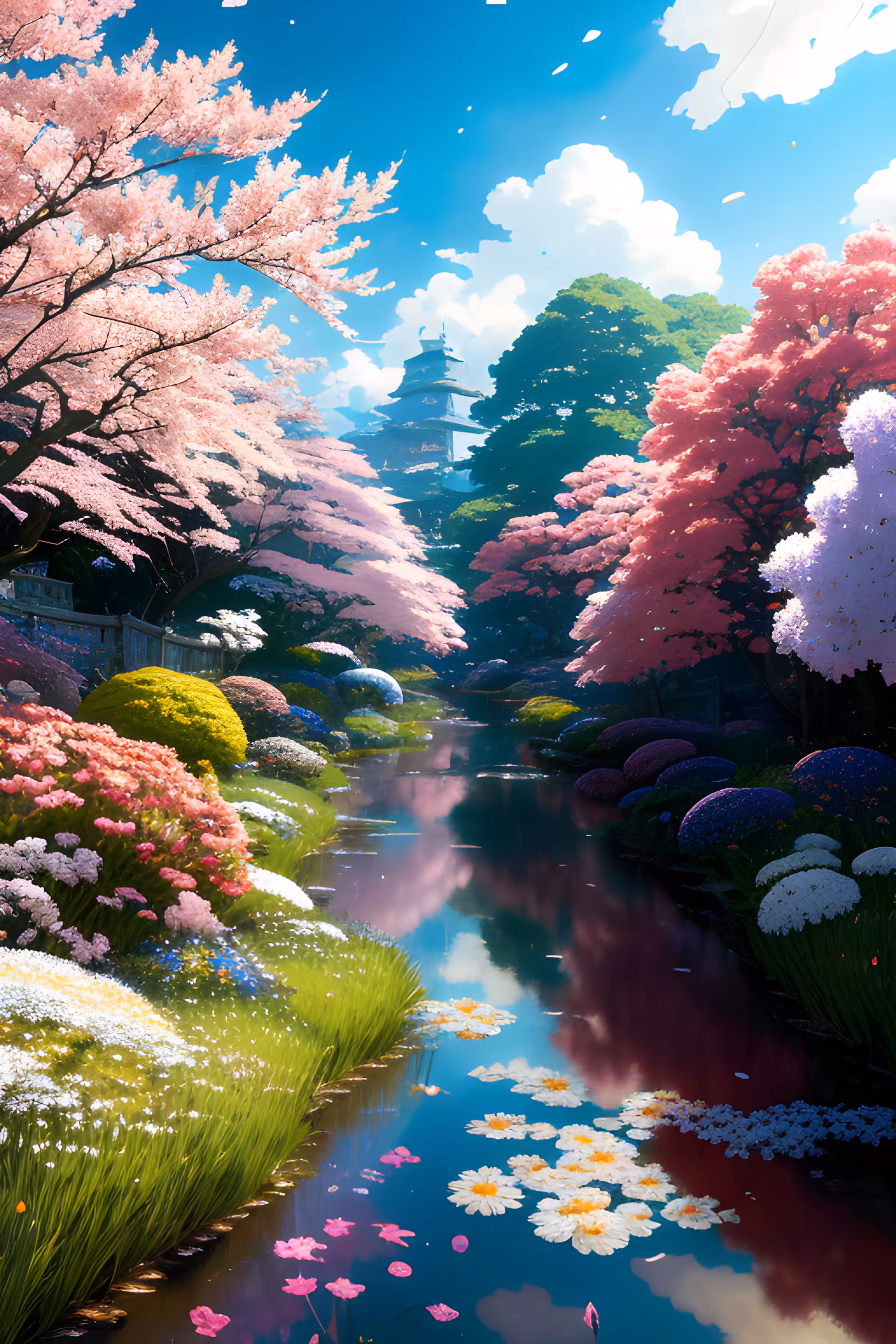 "Whispering River of Sakura"
