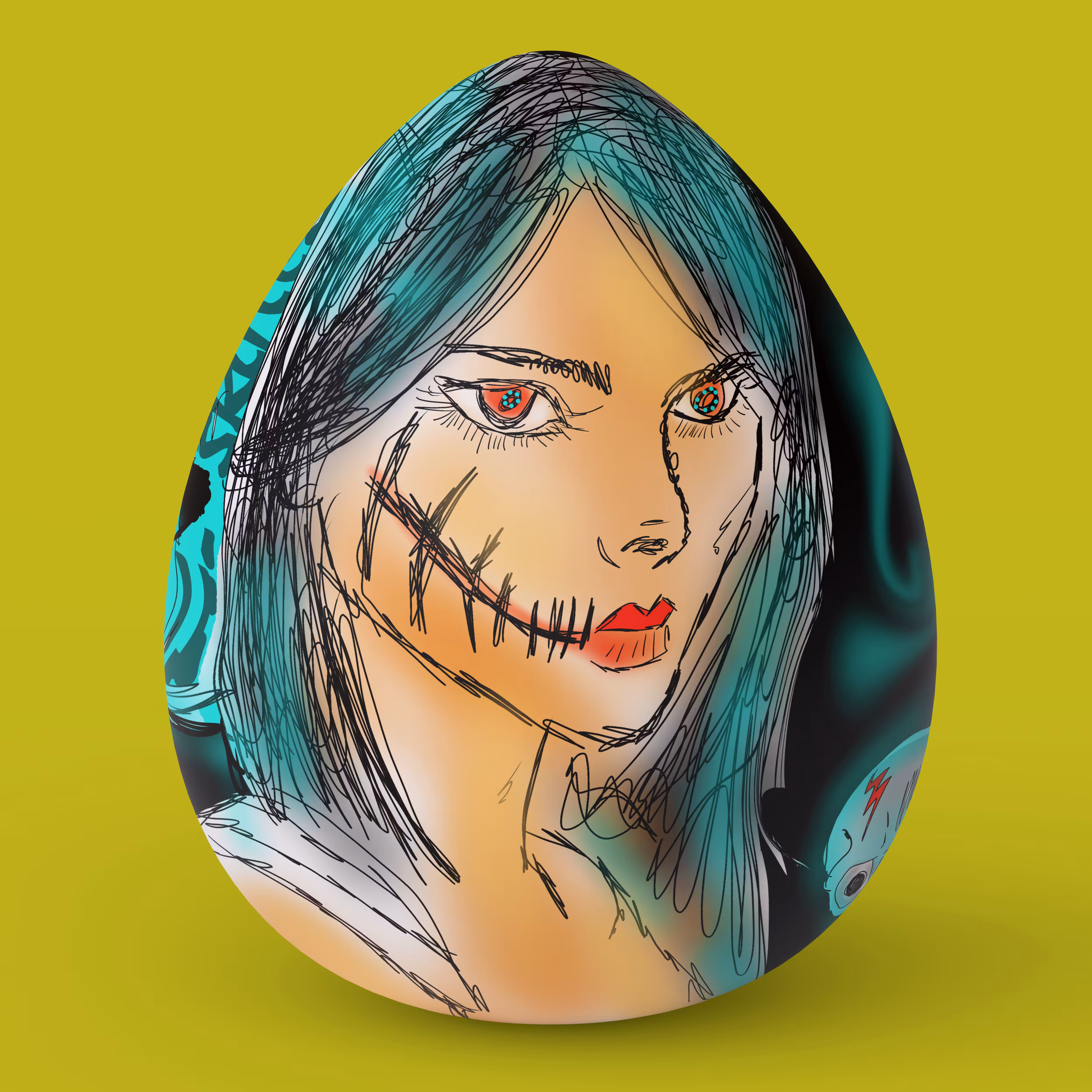 "The girl trapped in the egg"