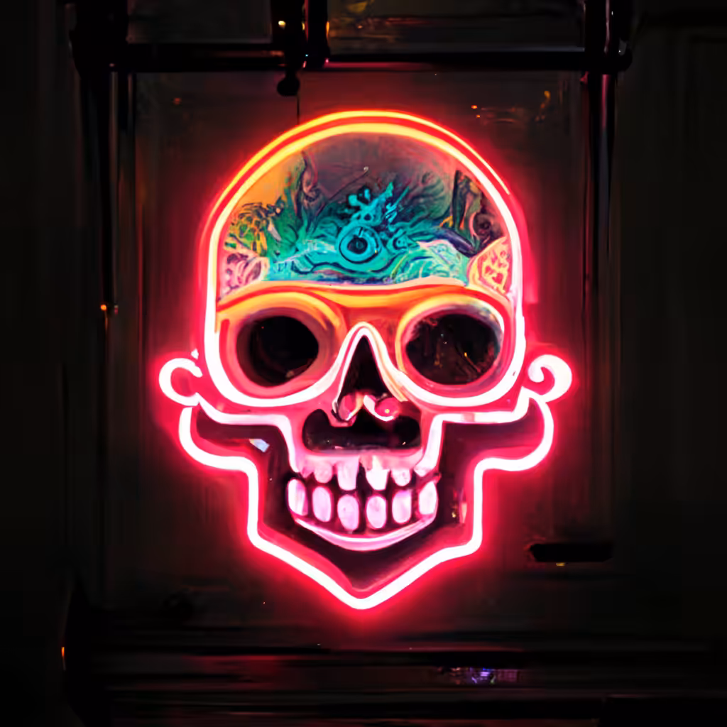 Neon Skull 45