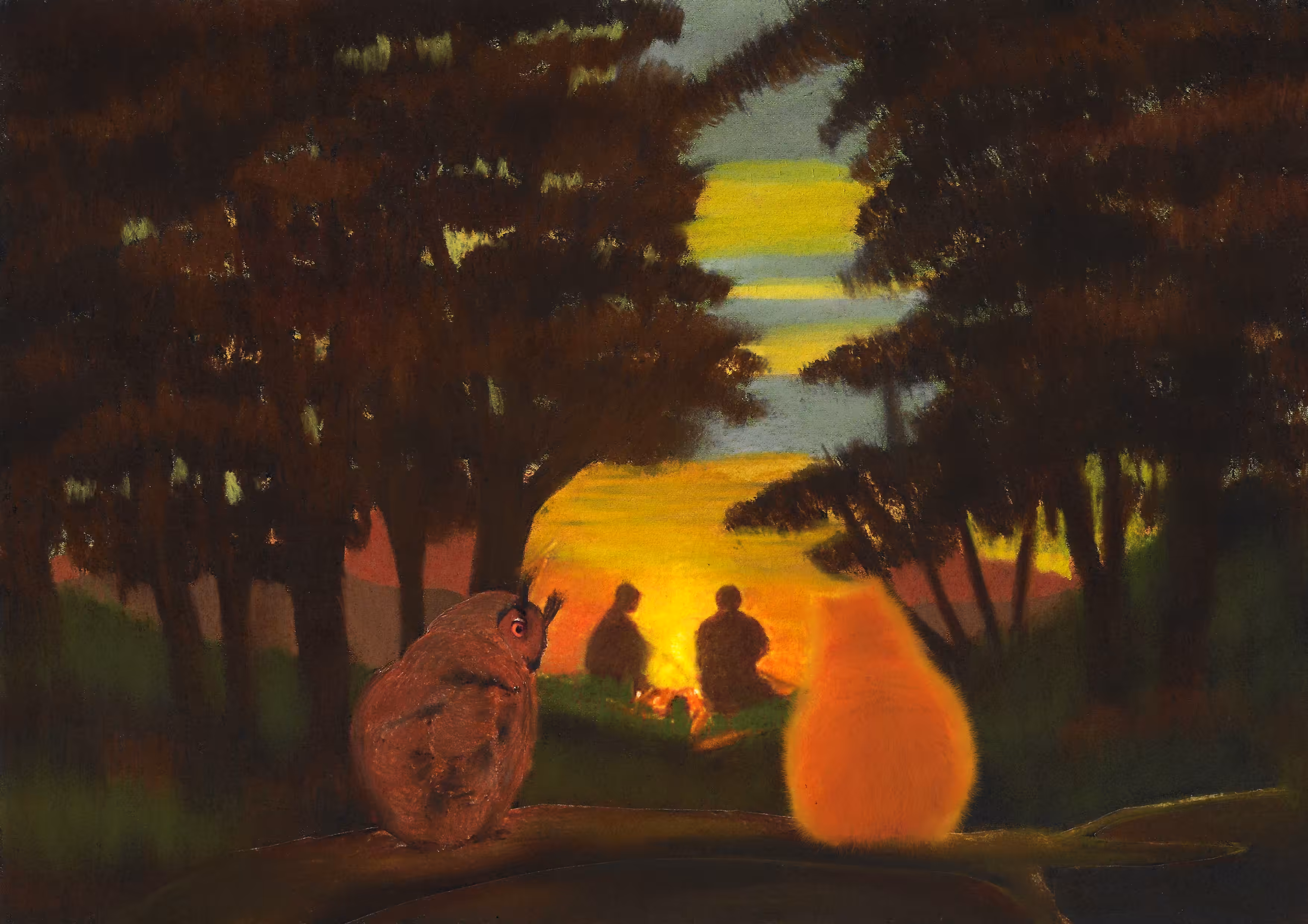 By the fire