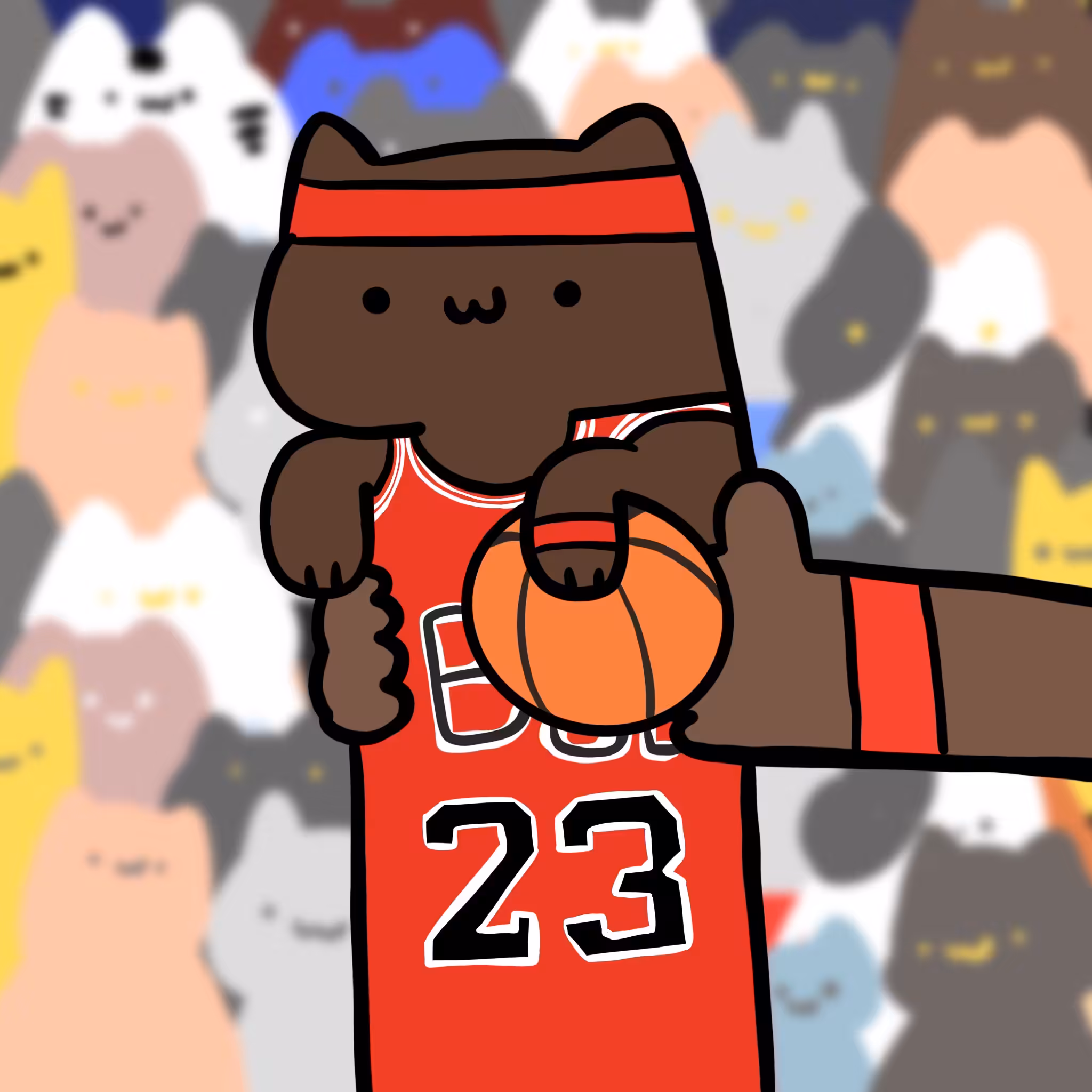 Long long  basketball cat #077