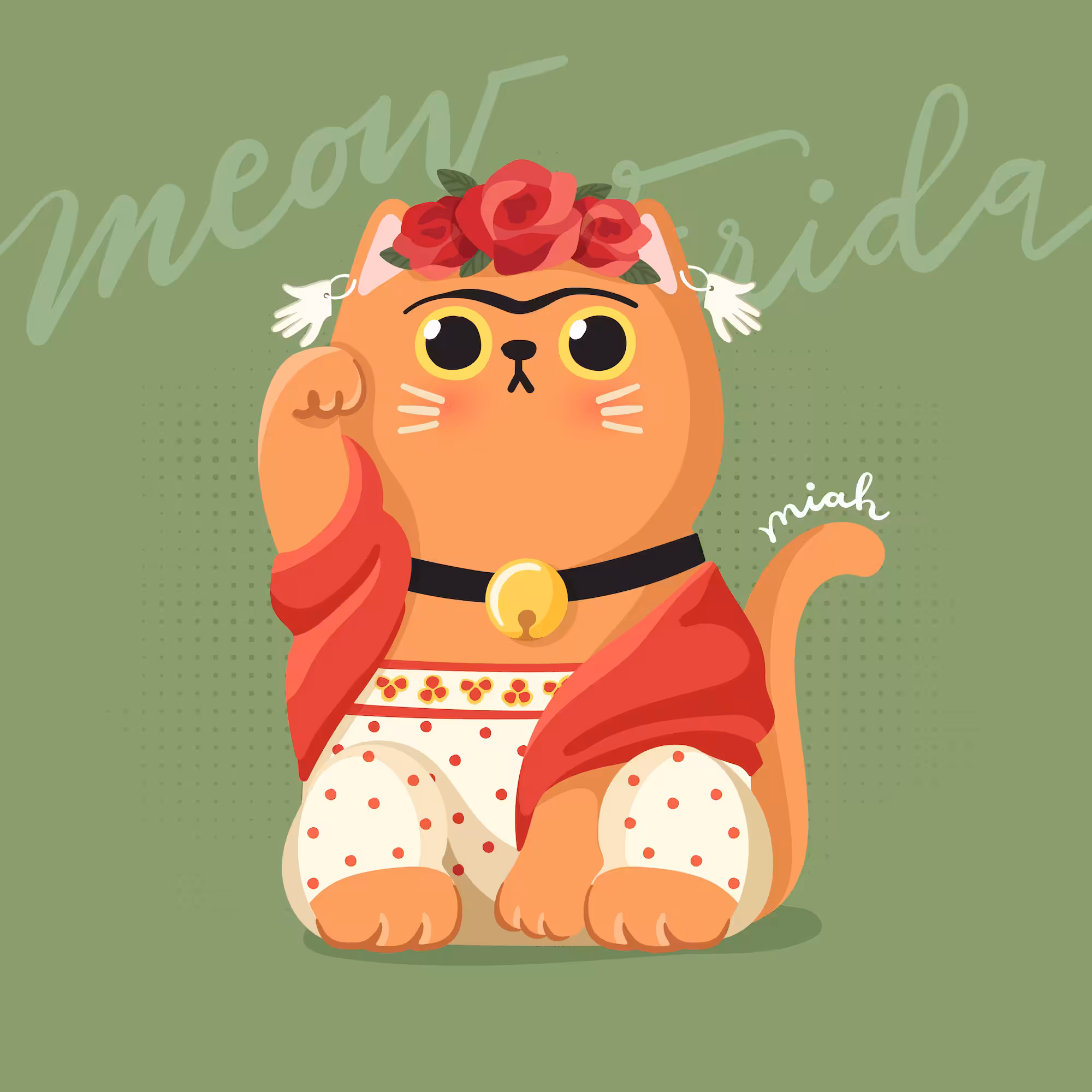 Manekineko x Famous Painting #1 : Frida Meow
