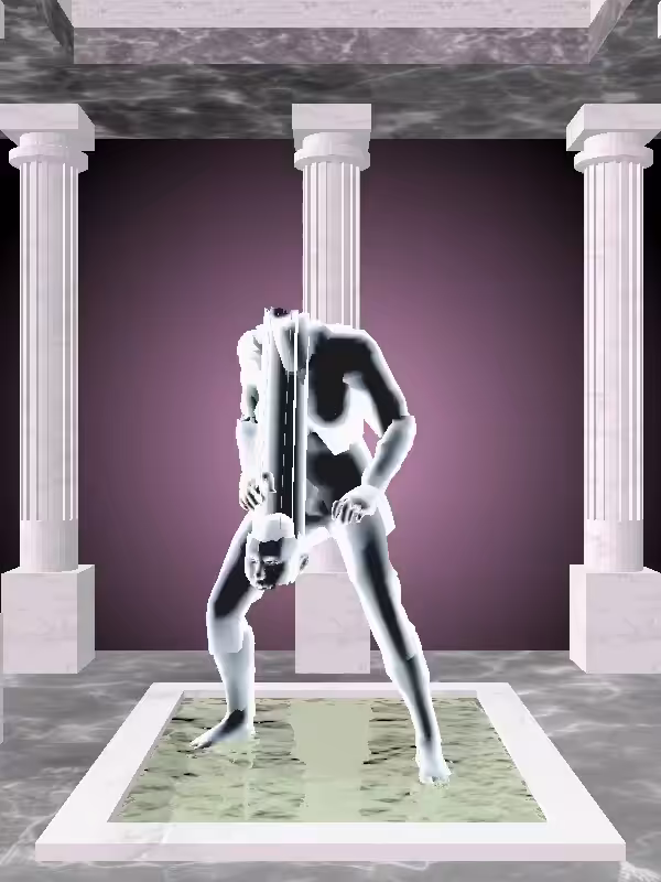 HeavenComputer: The Kicking Luminescent Chrome Woman #1918