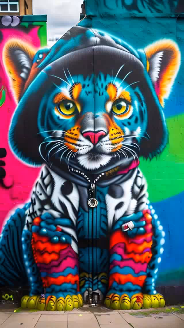 Yellow Eyed-Blue Rainbow Kitten