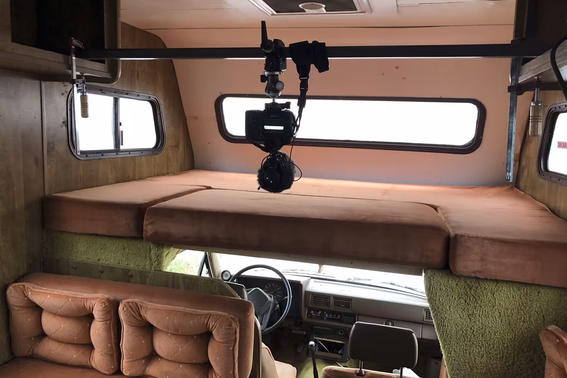The motorhome, camera inside