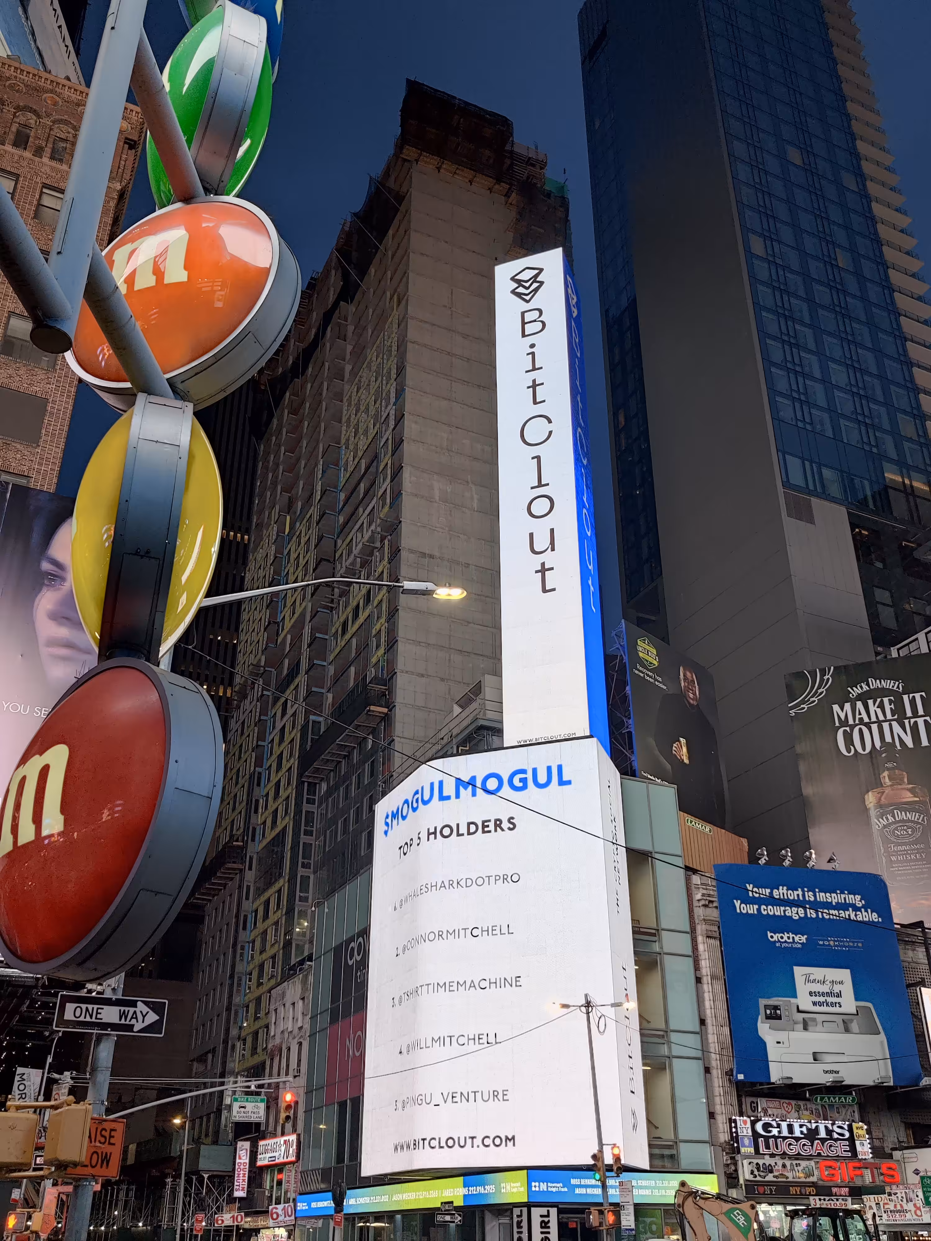 times square, nyc, bitclout, may 2021, mogulmogul