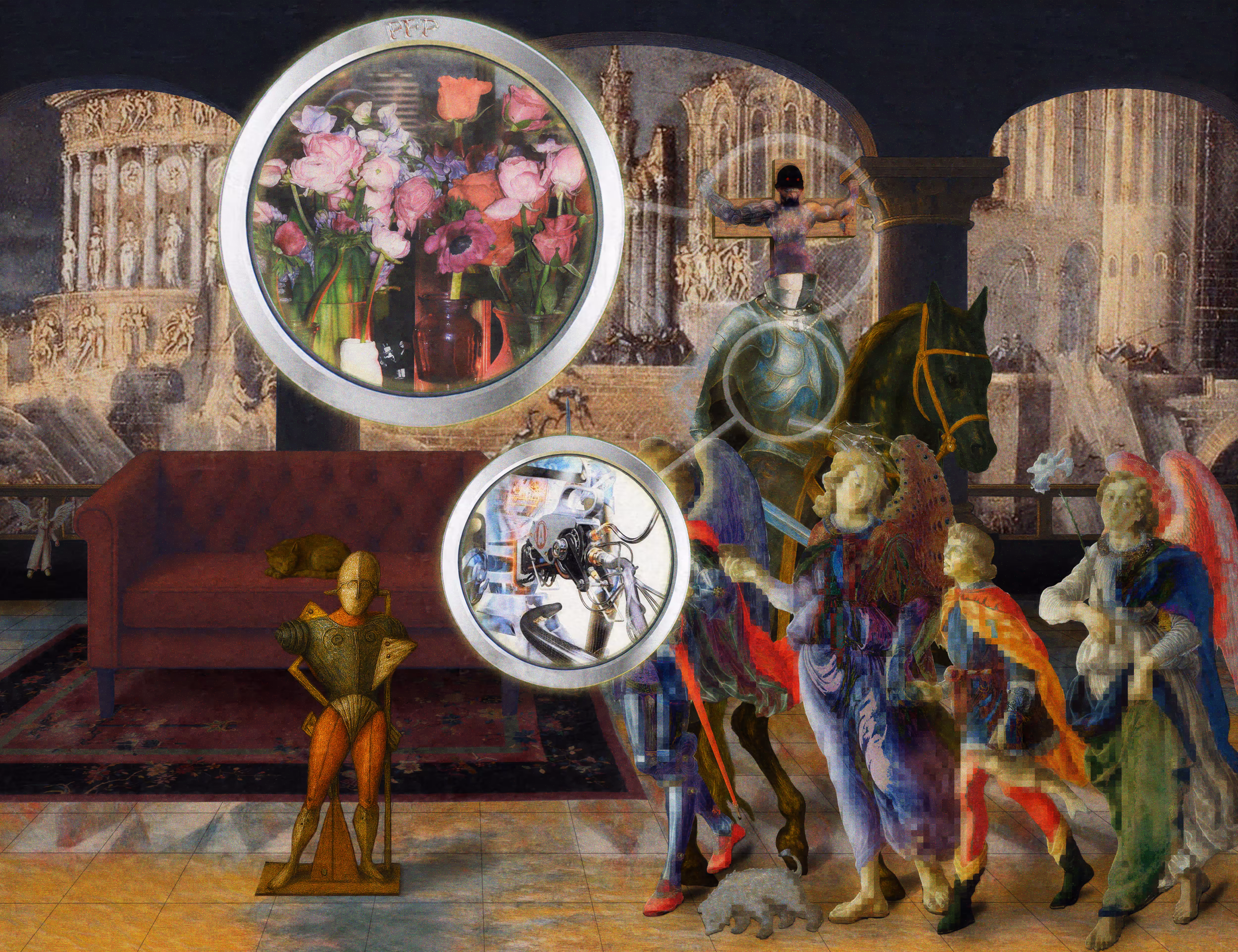 The Pilgrim's Living Room Crucifixion; Mona Lisa Hyper-Gamble by Parker Ito