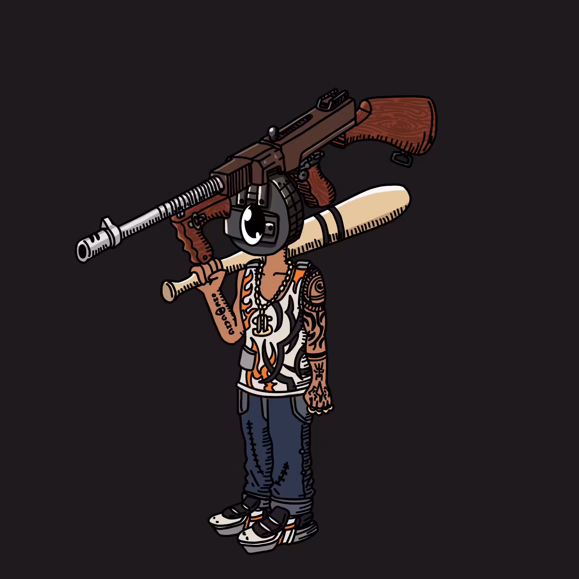Gangster one eyed guy #00506