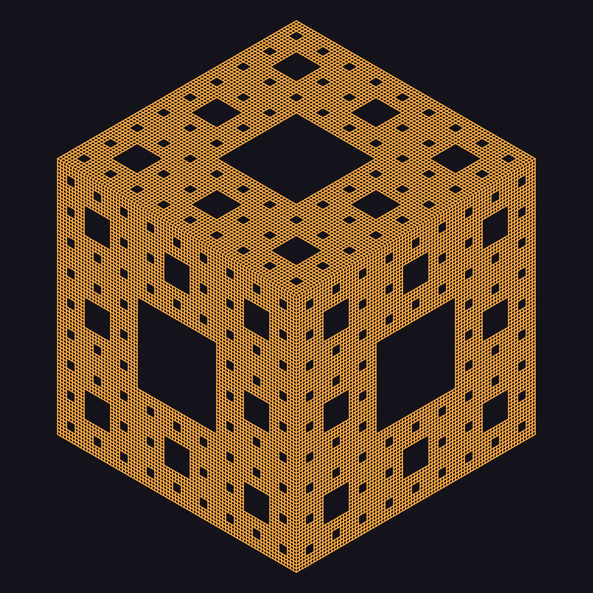 fractal leaf: menger sponge framework