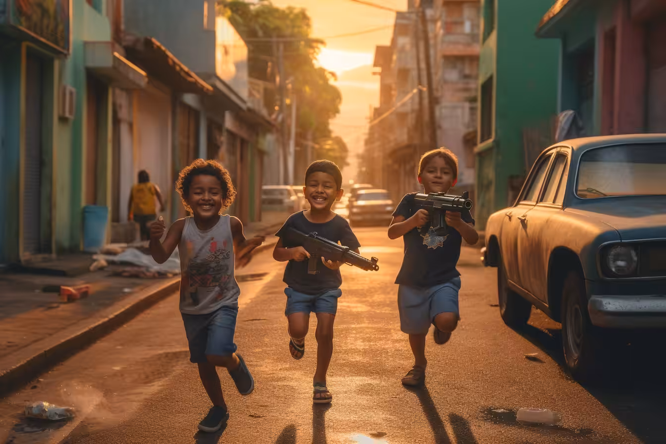 Cops and Robbers game in a Caracas neighborhood