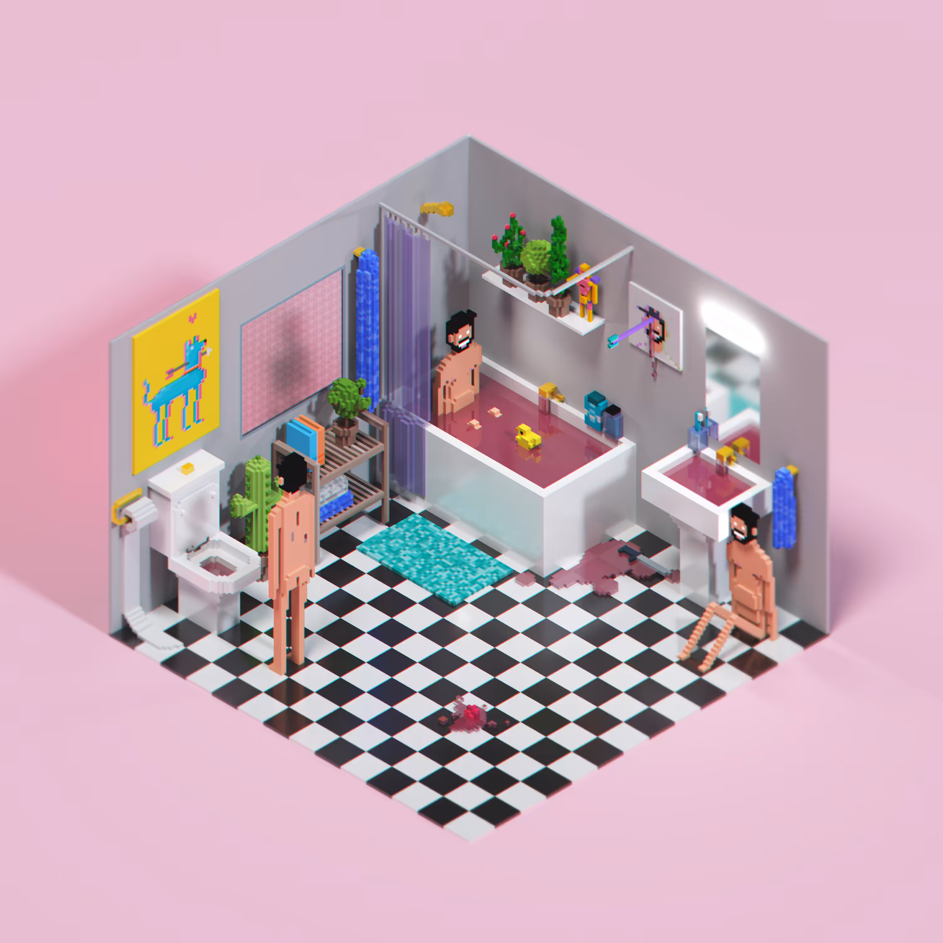 the bathroom