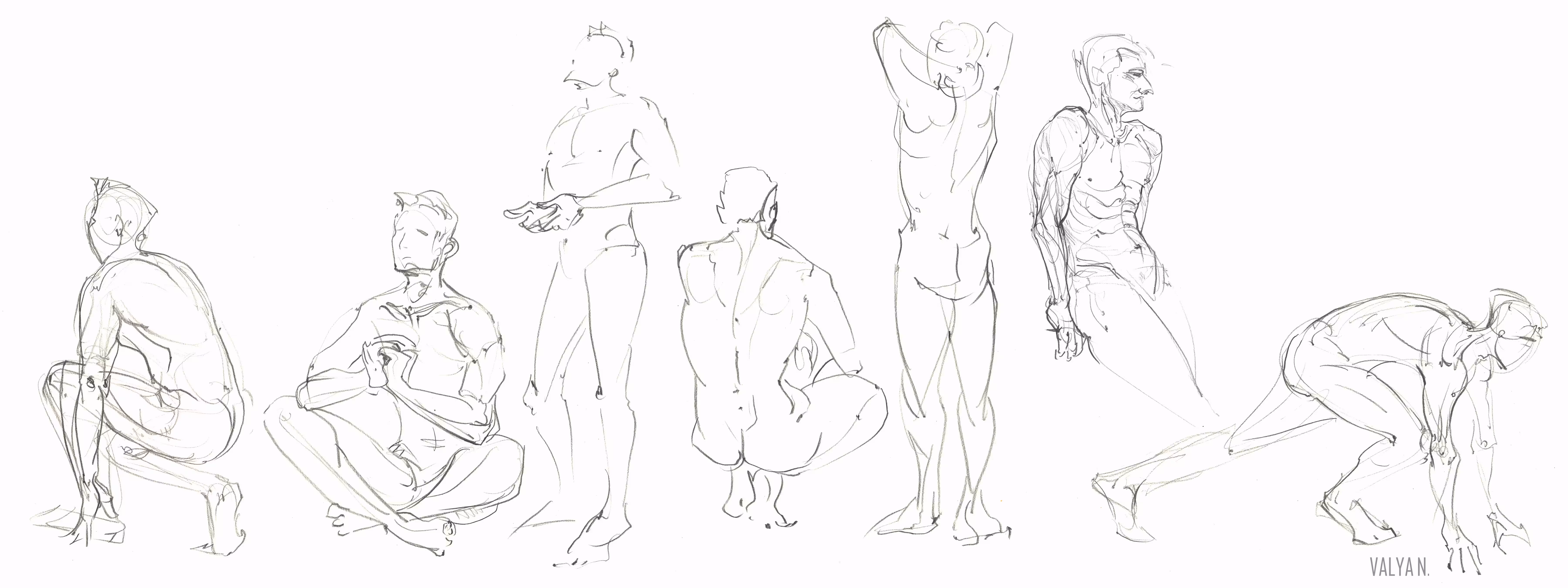 Sketches of male figure