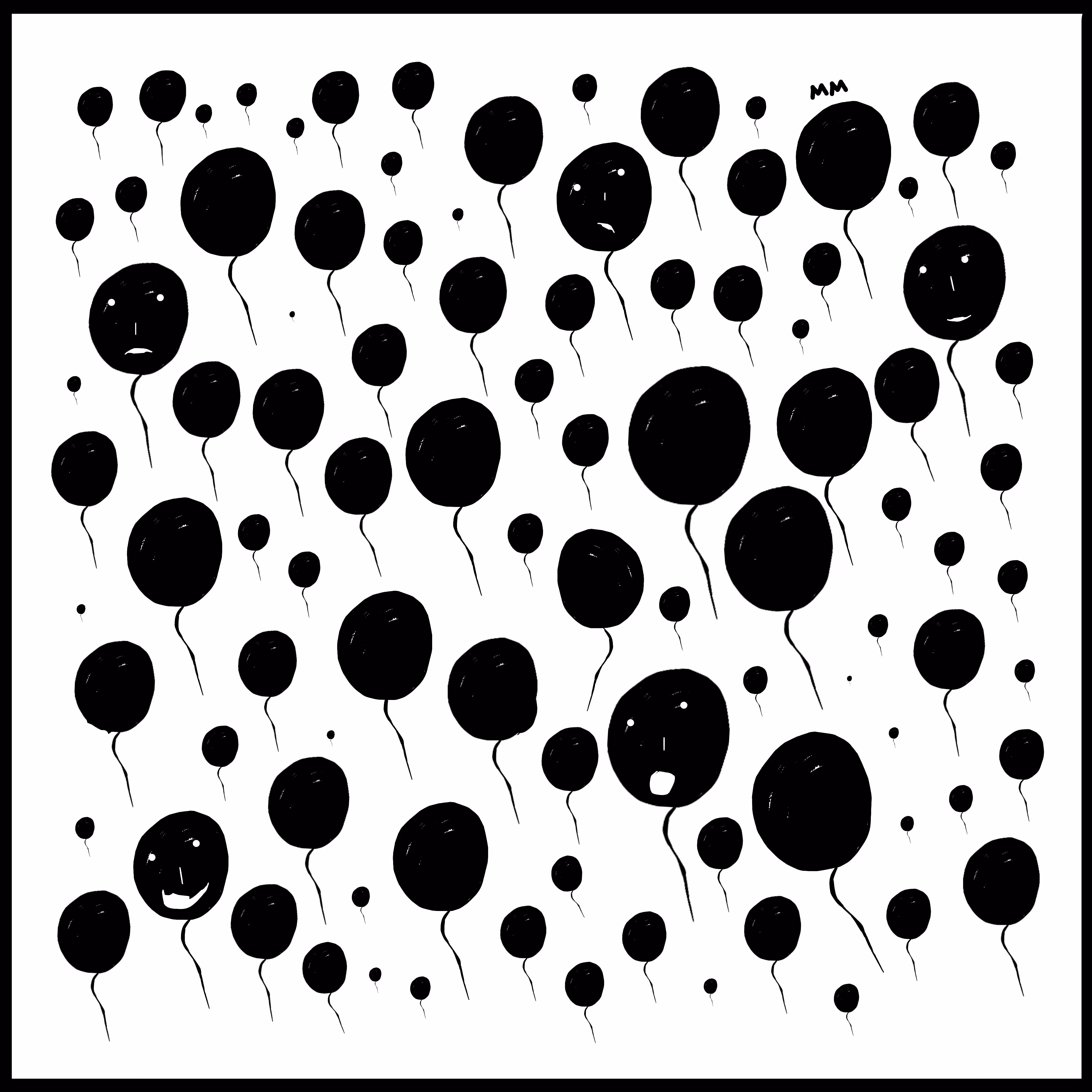 Neunundneunzig Schwarz Ballons