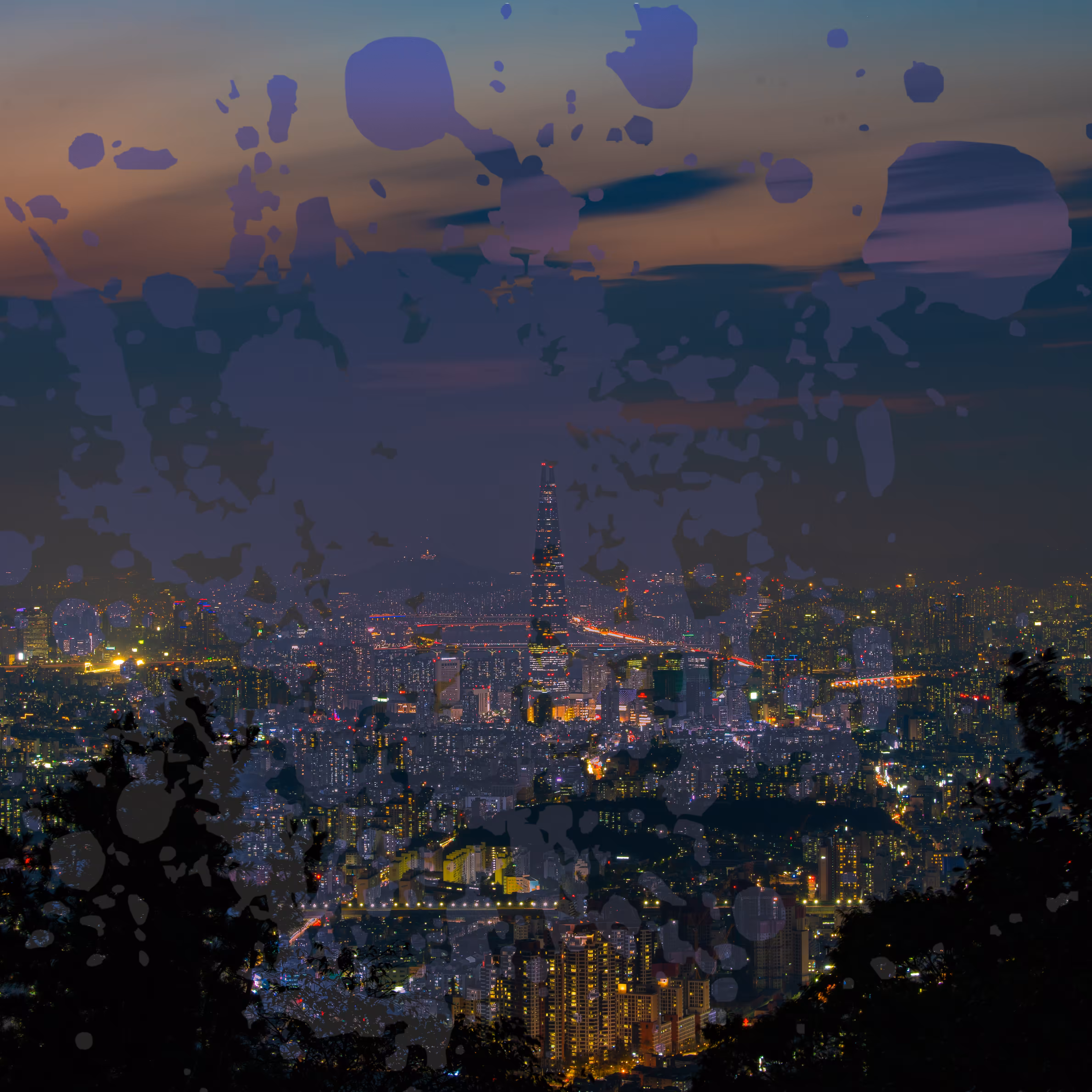 The temperature difference of sunset