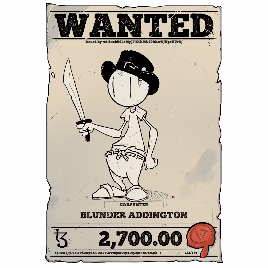 BLUNDER ADDINGTON | TEZOS PIRATE 332/666