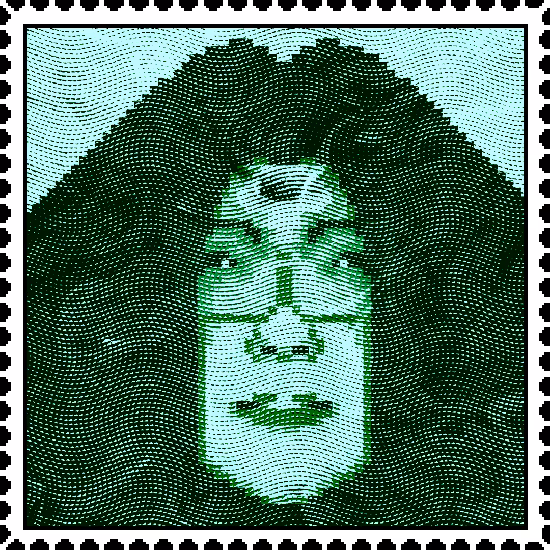 Yoko Ono caricature stamp