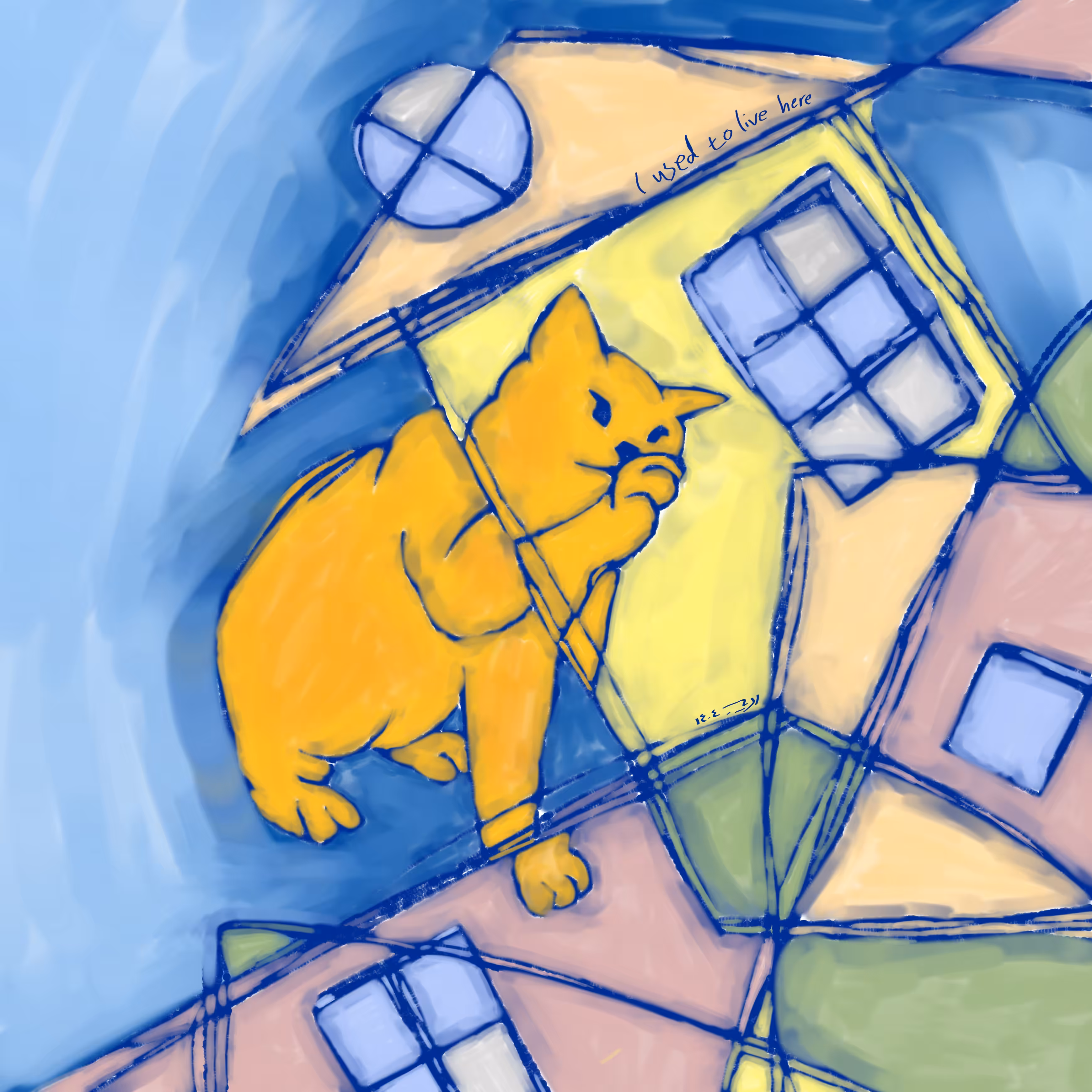 Persian Cat Under the Rubble