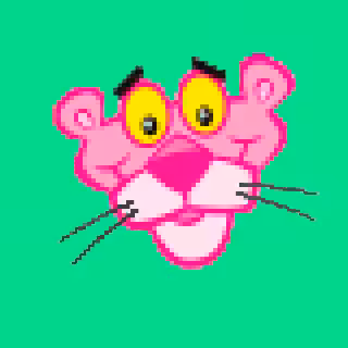 The Pink Panther in the pixelated style