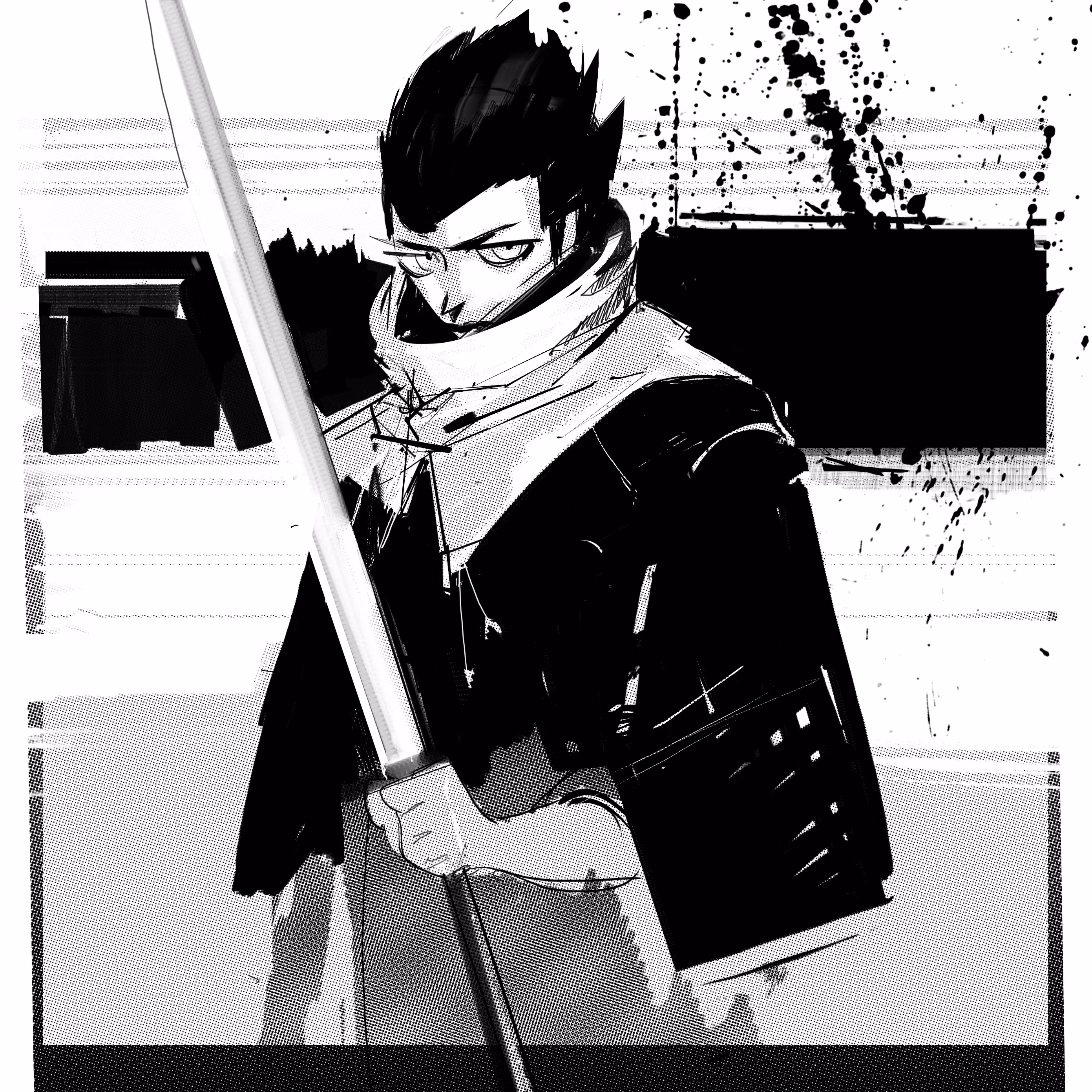 Sketch Screentones Samurai A